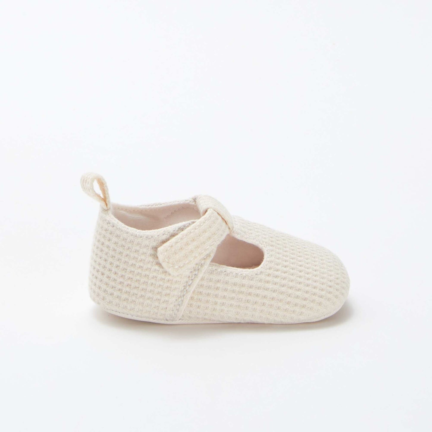 Chaussons semi-ouverts en gaze de coton BEIGE