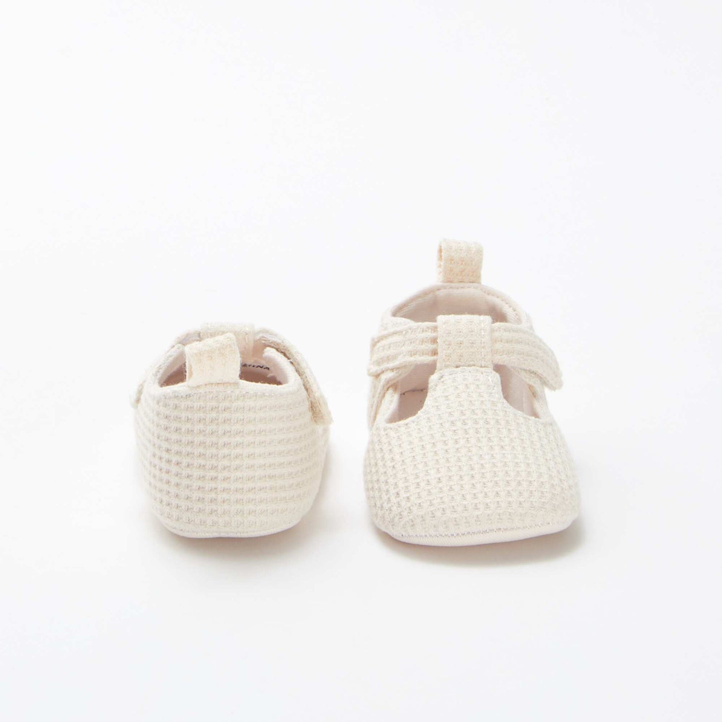 Chaussons semi-ouverts en gaze de coton BEIGE