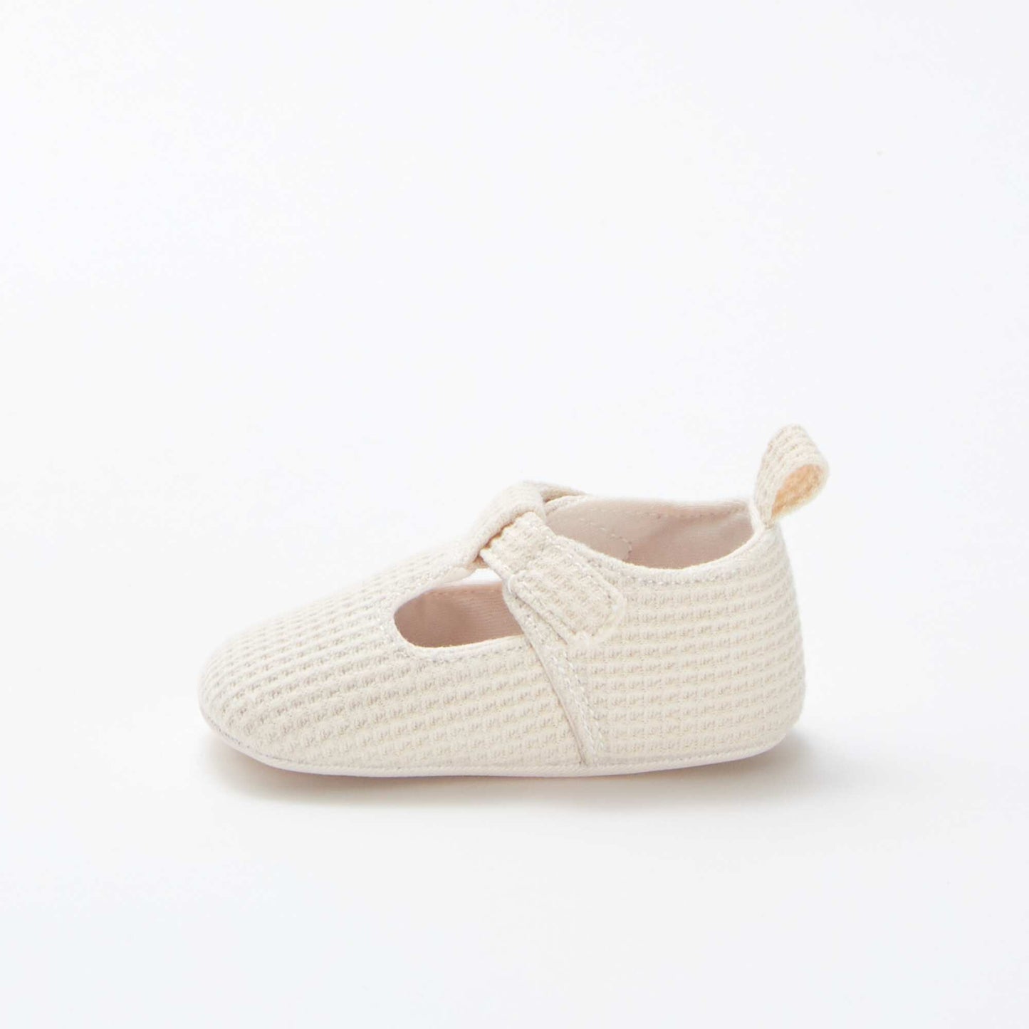 Chaussons semi-ouverts en gaze de coton BEIGE