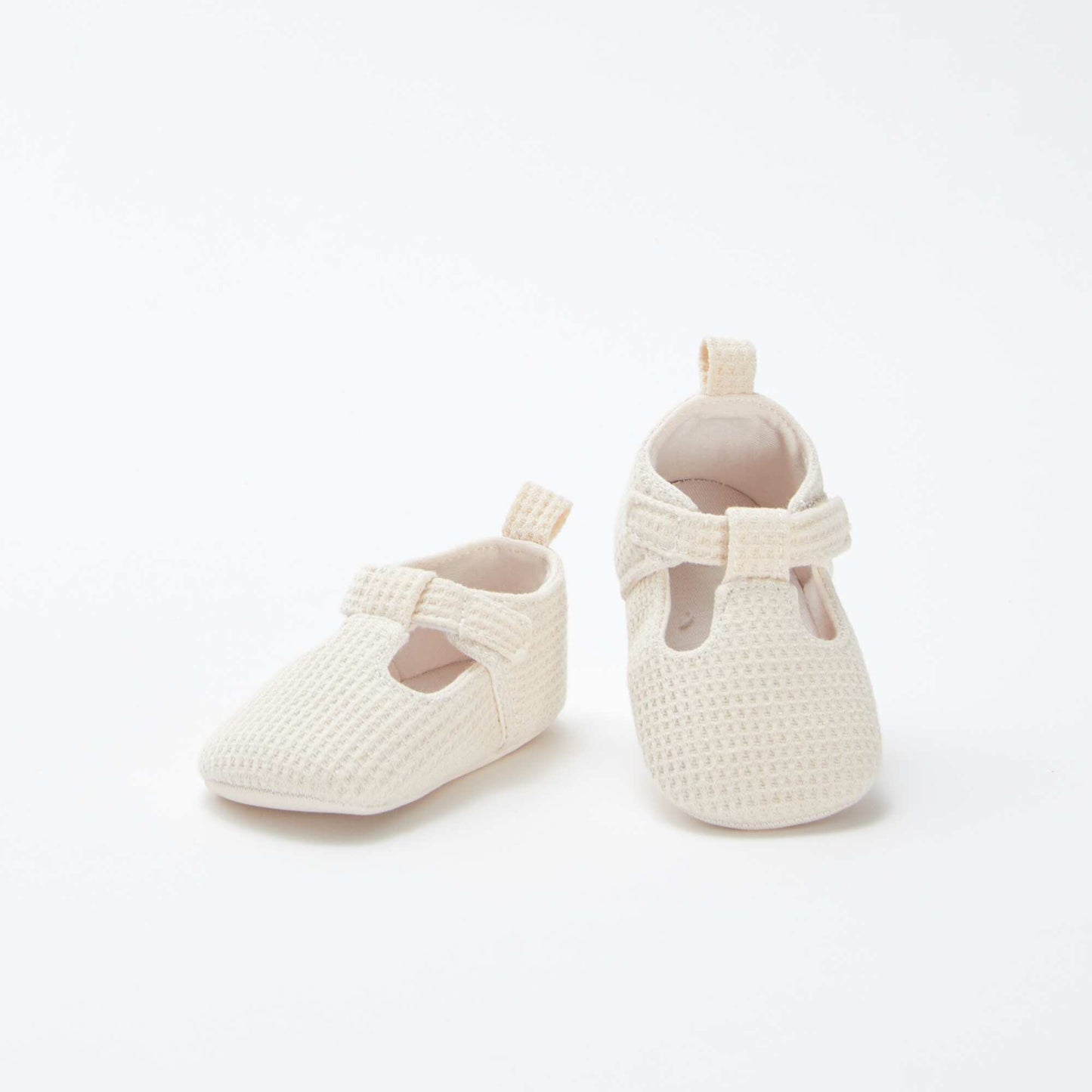 Chaussons semi-ouverts en gaze de coton BEIGE