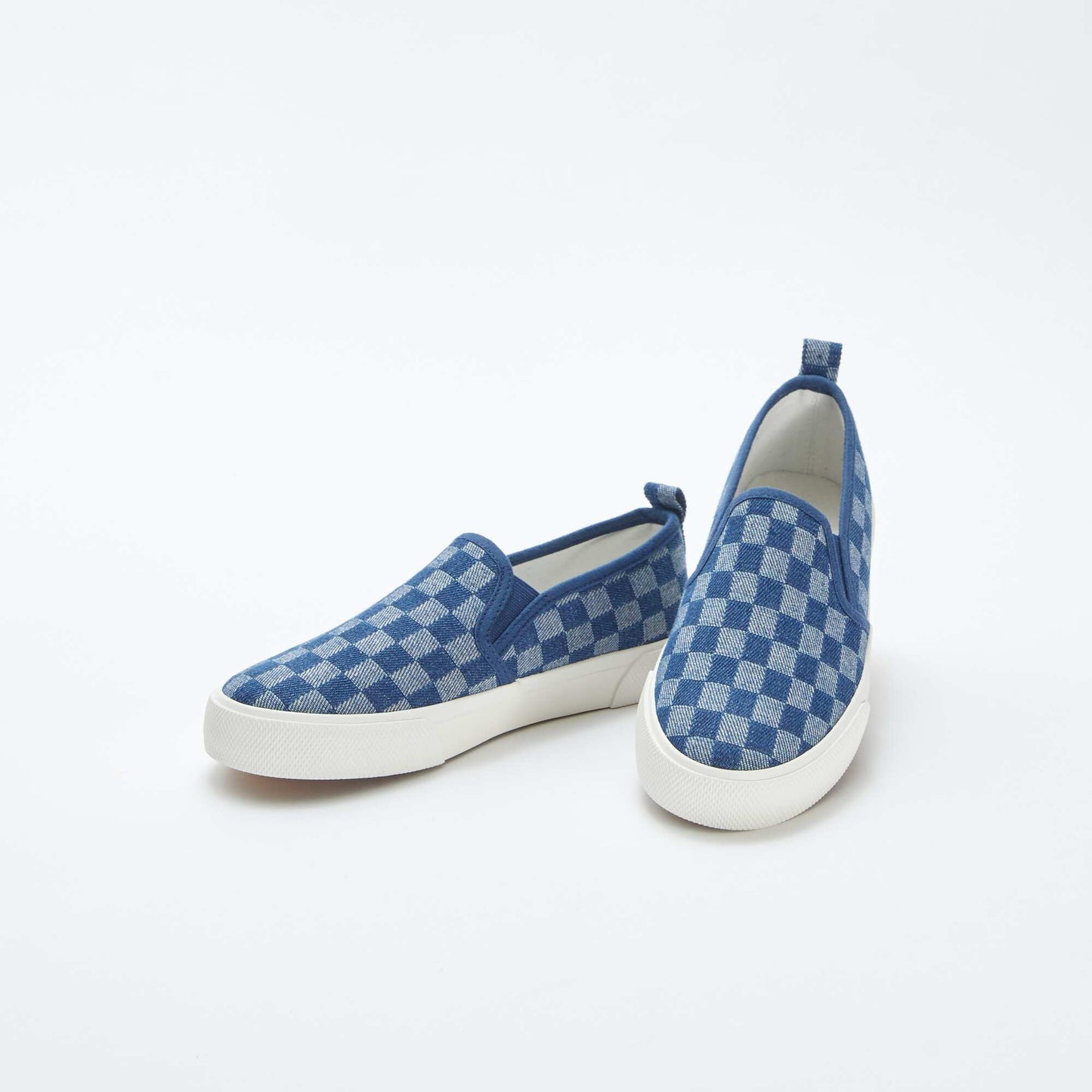 Baskets slip-on à carreaux BLEU