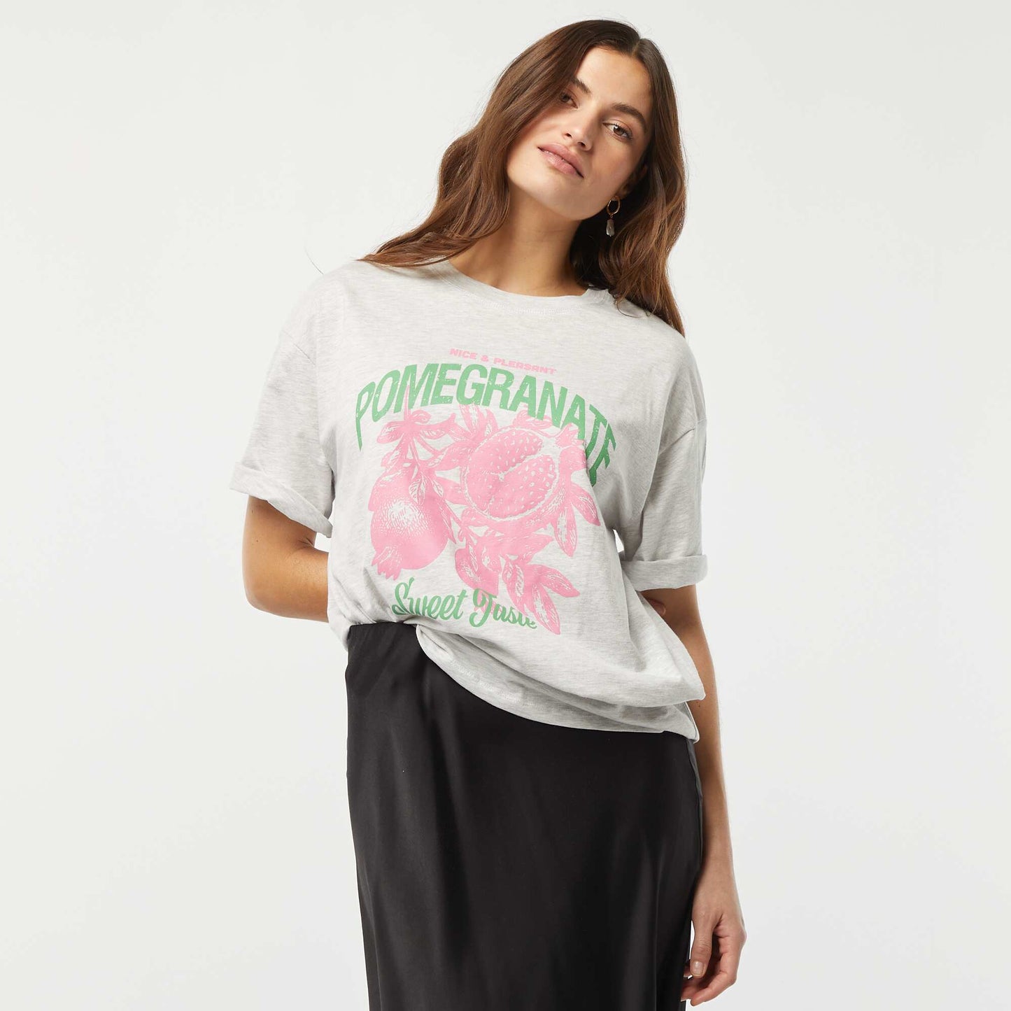 T-shirt en jersey manches courtes imprimé GRIS