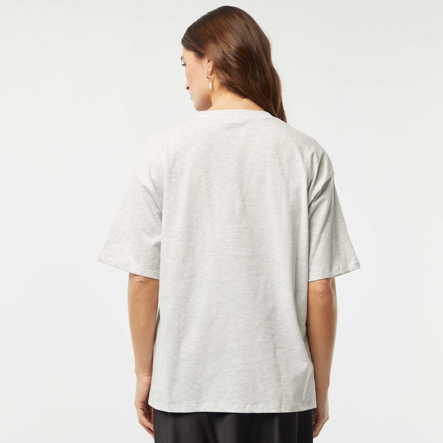 T-shirt en jersey manches courtes imprimé GRIS