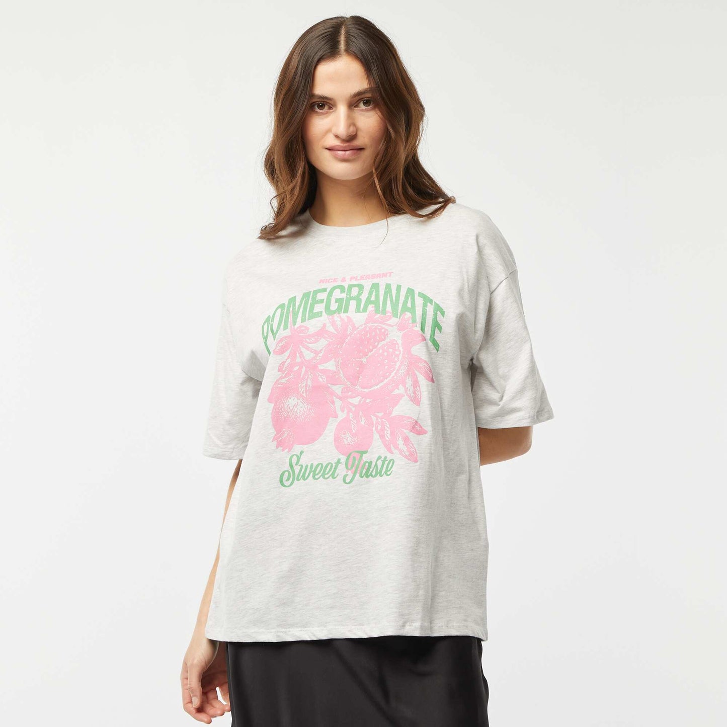 T-shirt en jersey manches courtes imprimé GRIS