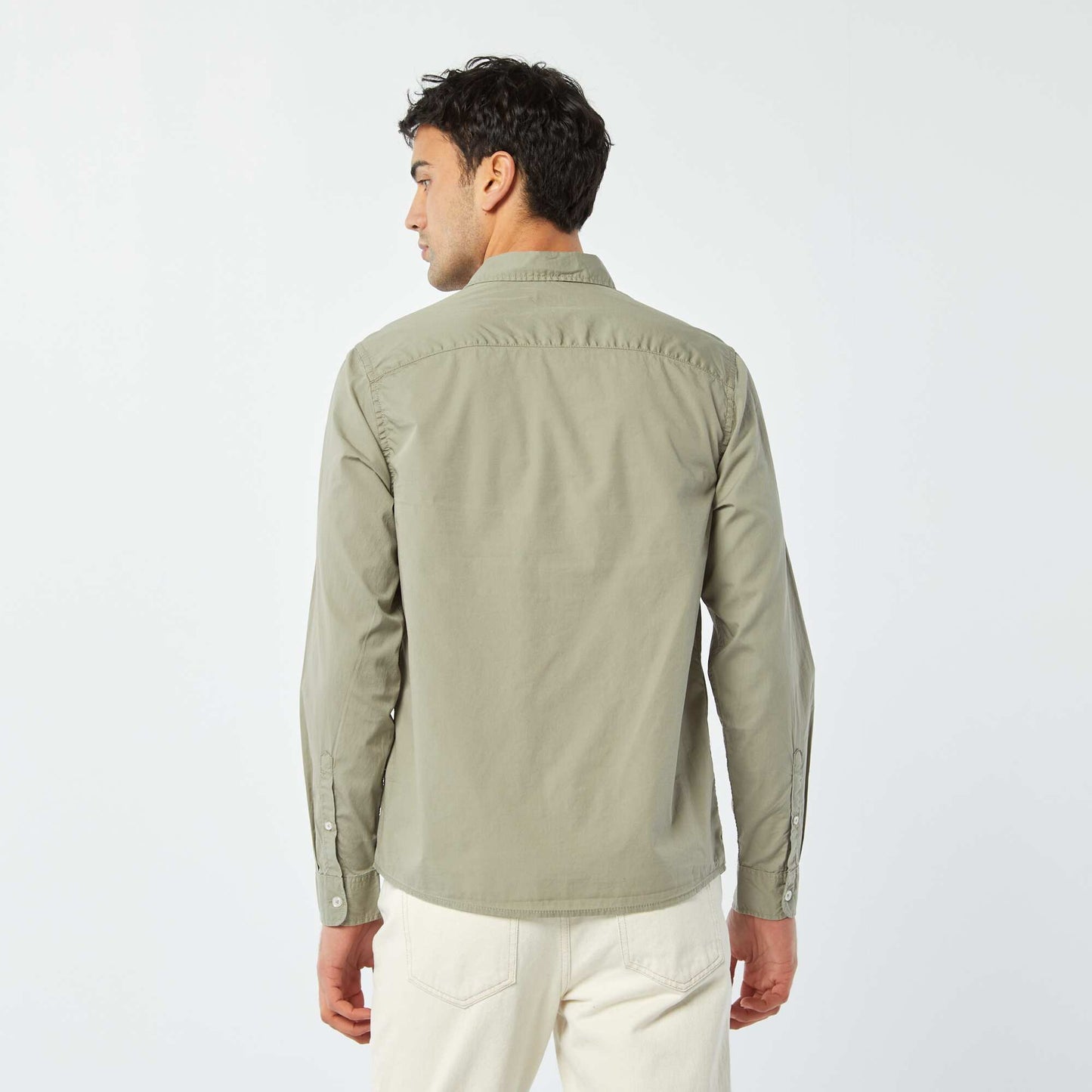 Chemise regular en popeline KAKI