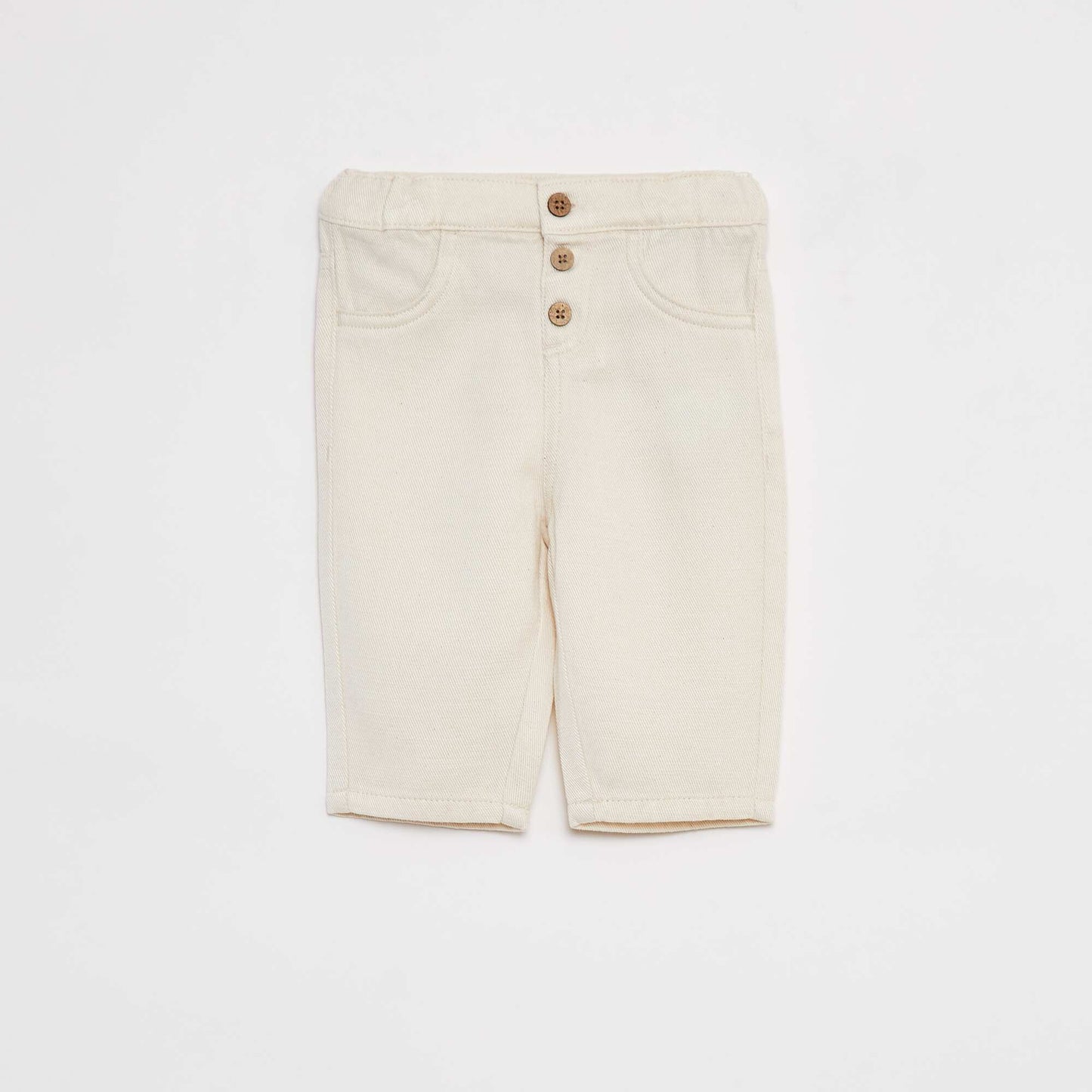 Pantalon coupe fit taille 3/4 BLANC