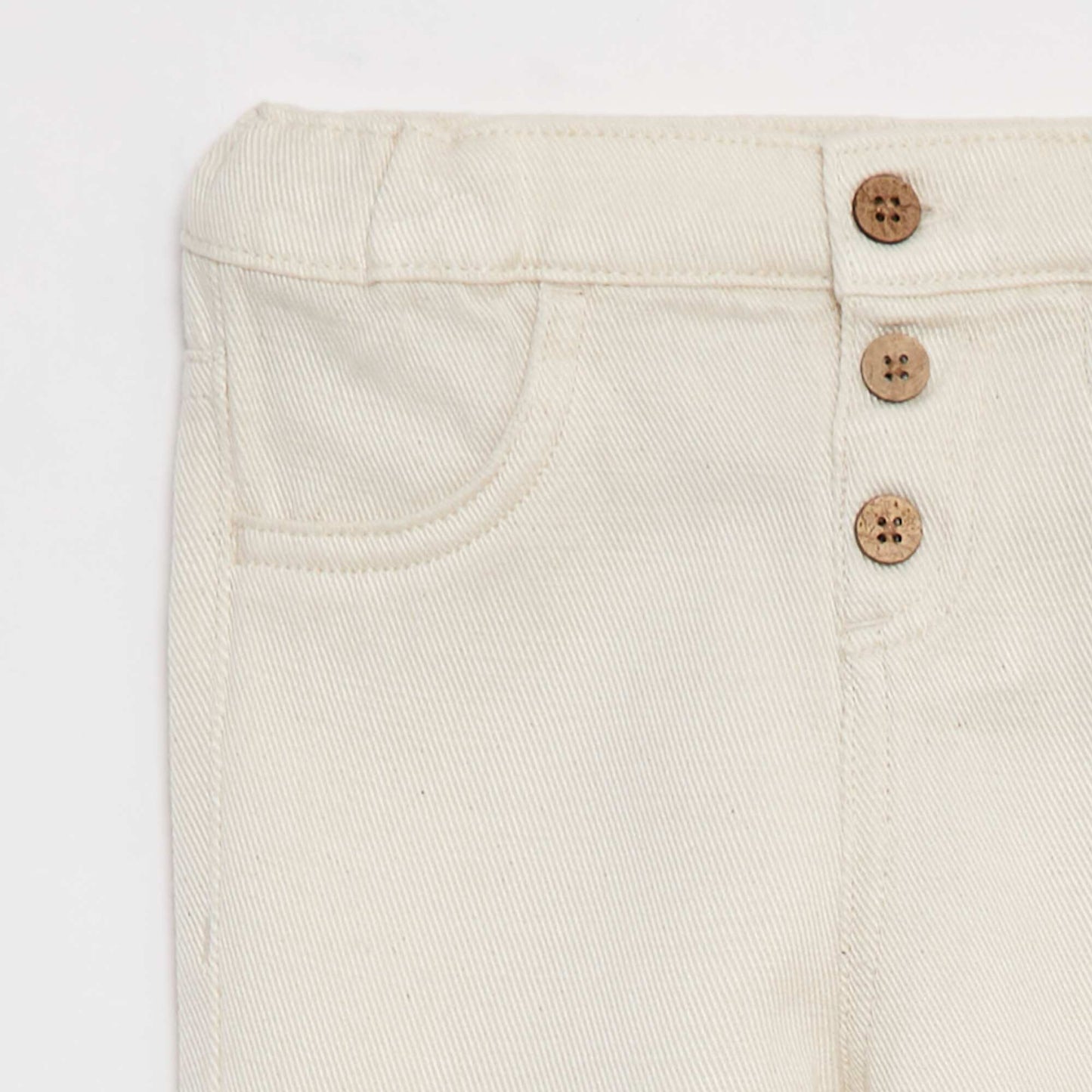 Pantalon coupe fit taille 3/4 BLANC