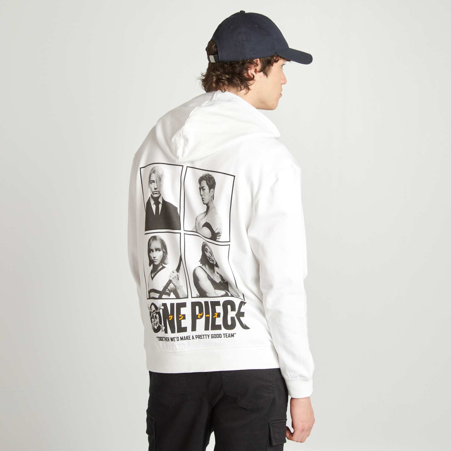 Sweat imprimé 'One Piece' en molleton BLANC