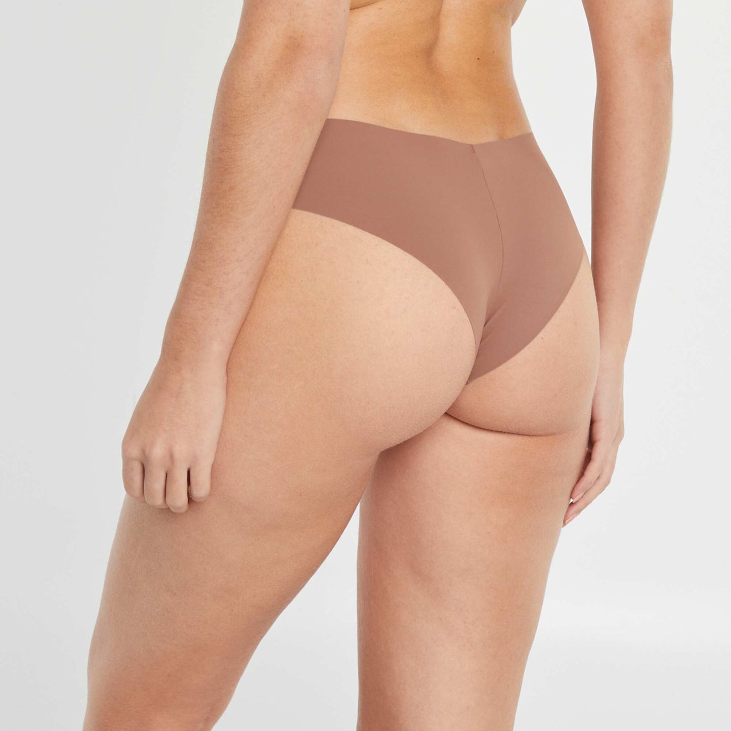 Lot de 2 shortys invisibles en microfibre MARRON