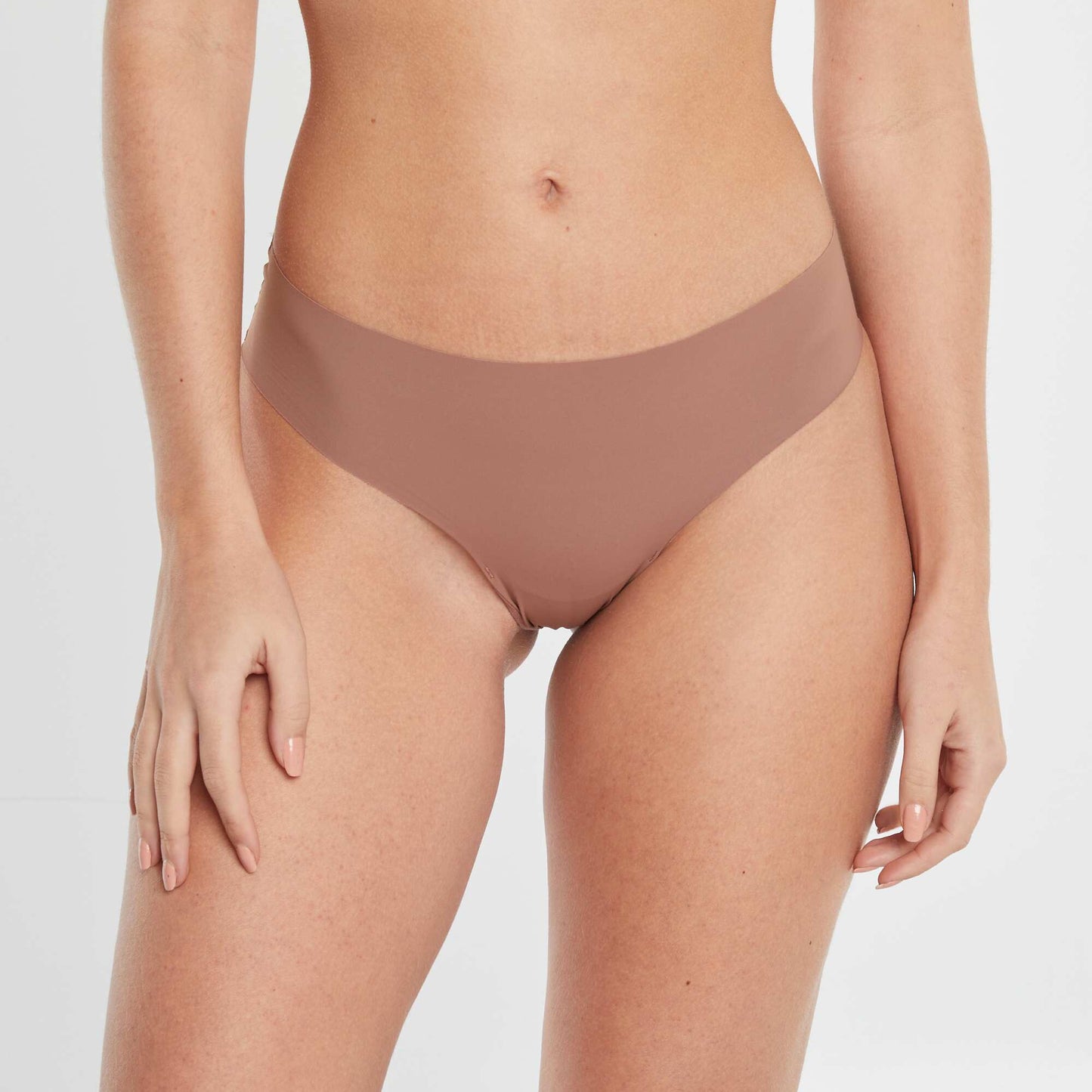 Lot de 2 culottes invisibles en microfibre MARRON