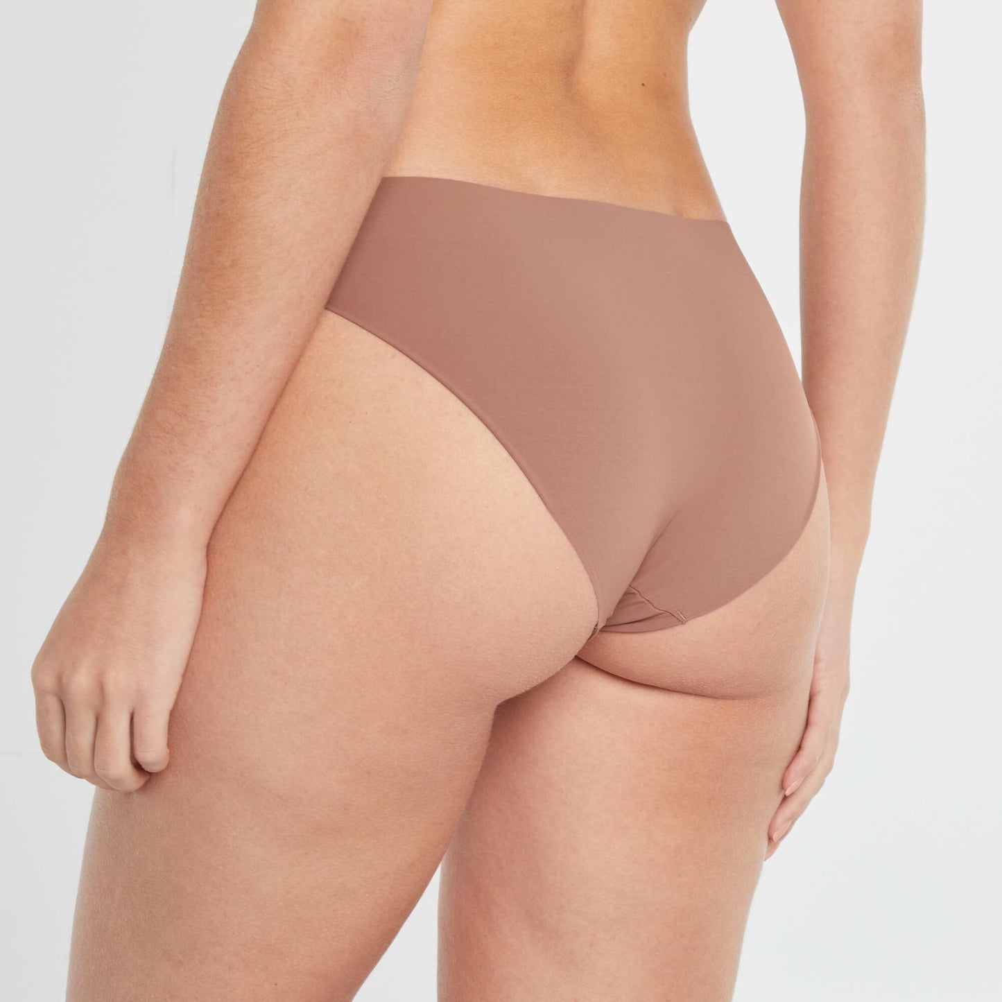 Lot de 2 culottes invisibles en microfibre MARRON