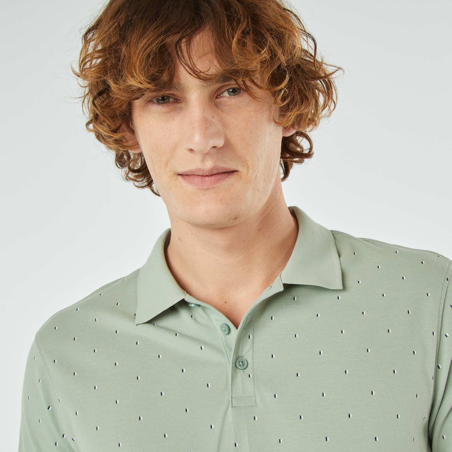 Polo en piqué de coton avec imprimé VERT