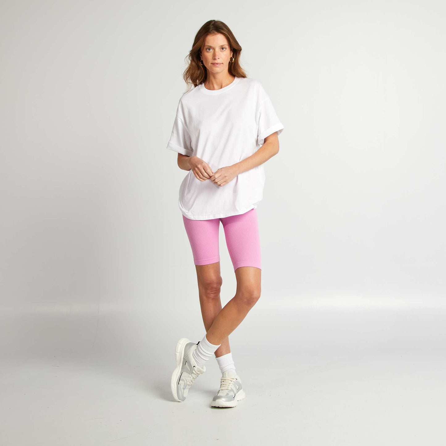 T-shirt oversize uni manches courtes BLANC