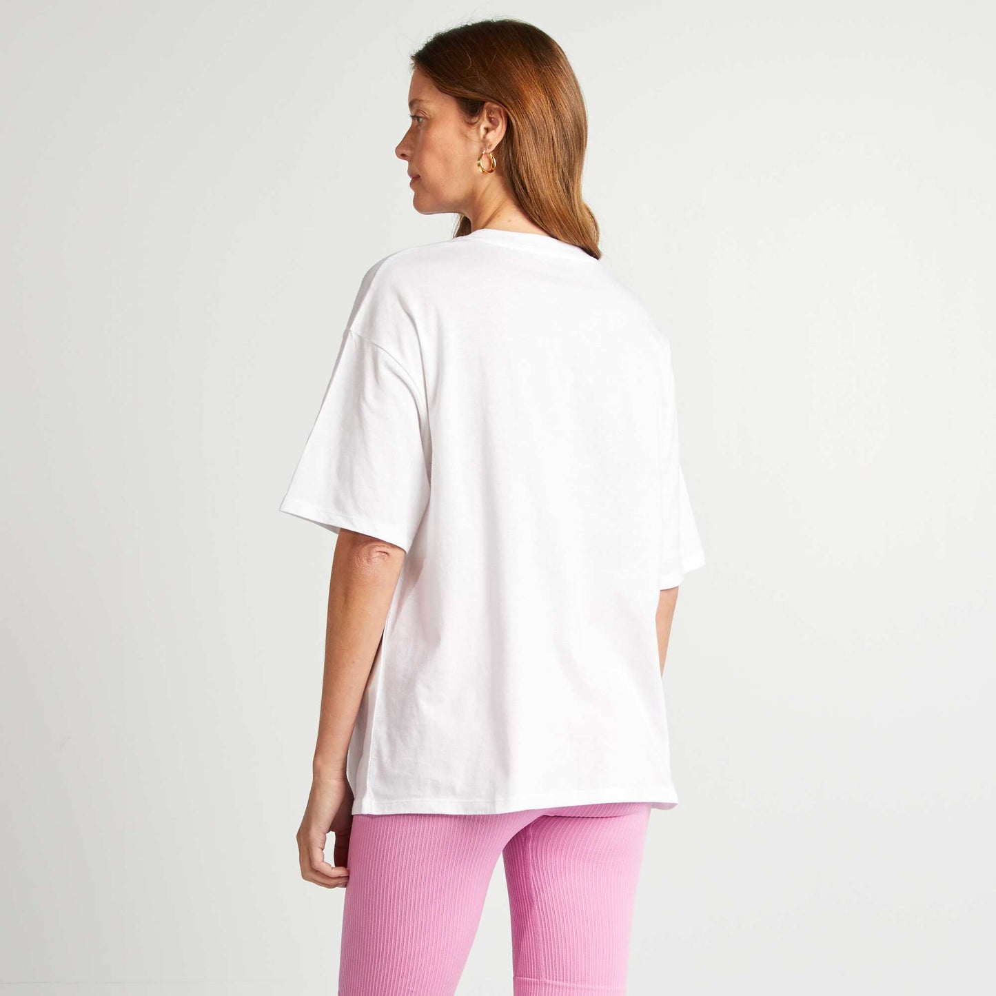 T-shirt oversize uni manches courtes BLANC
