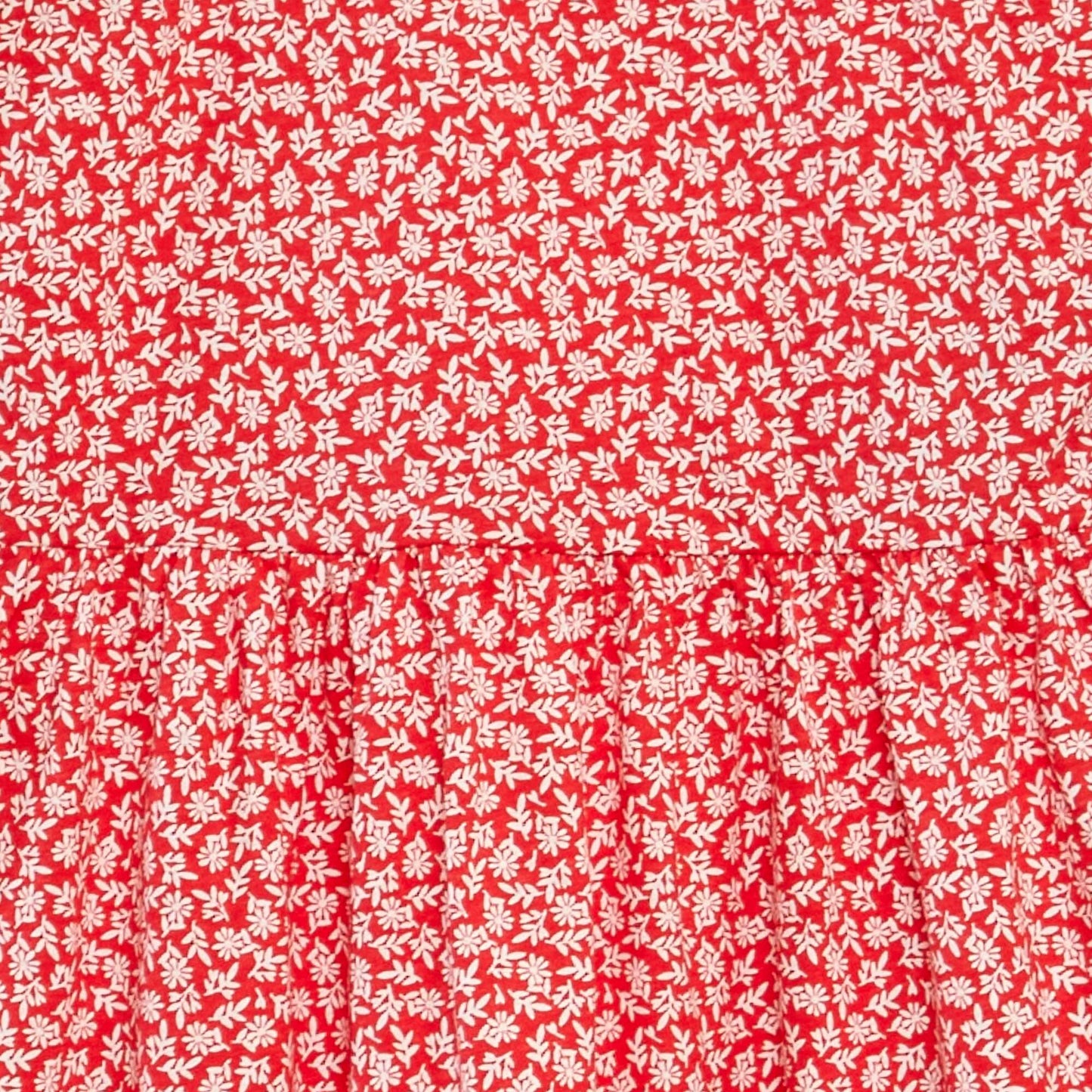 Robe à bretelles volantées à motif ROUGE