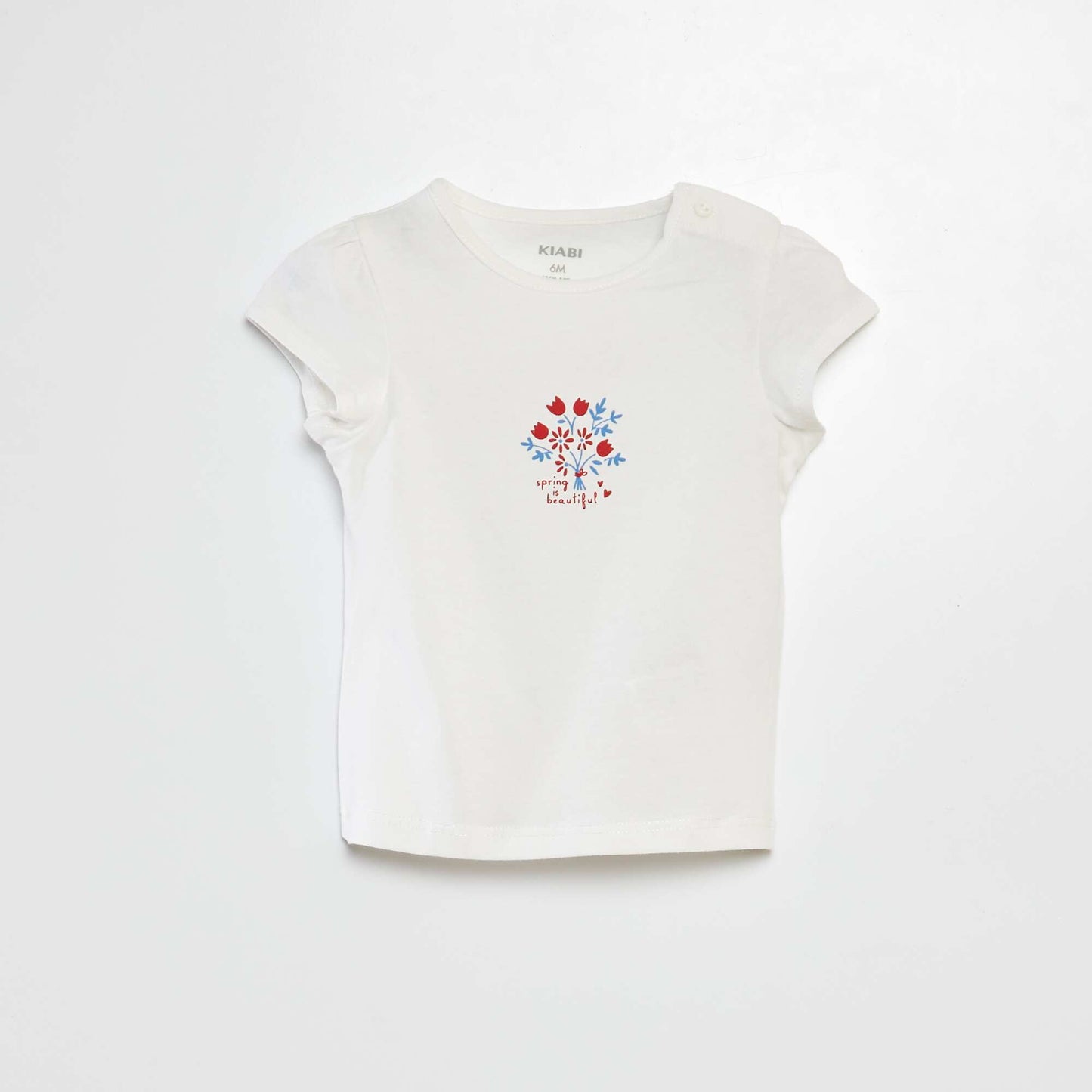 T-shirt imprimé en coton BLANC