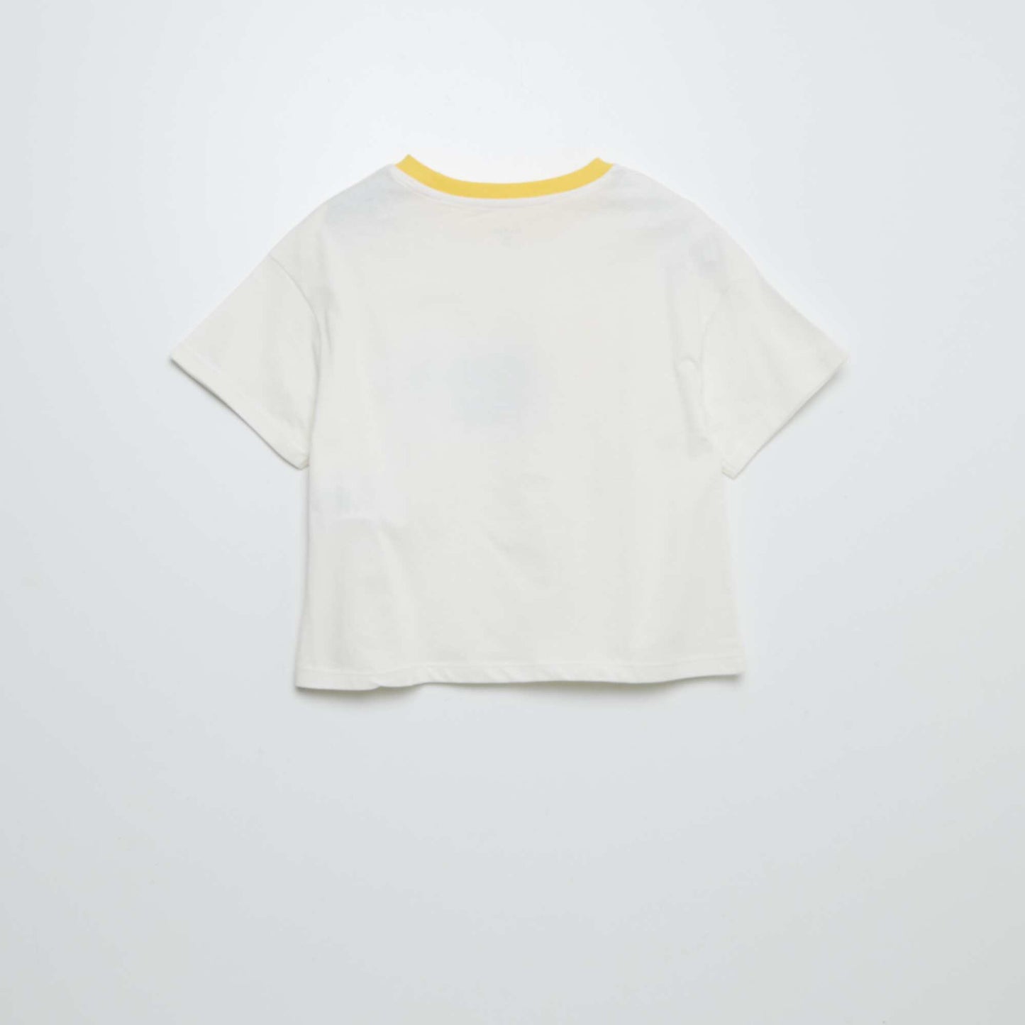 T-shirt à manches courtes et col rond avec imprimé BLANC