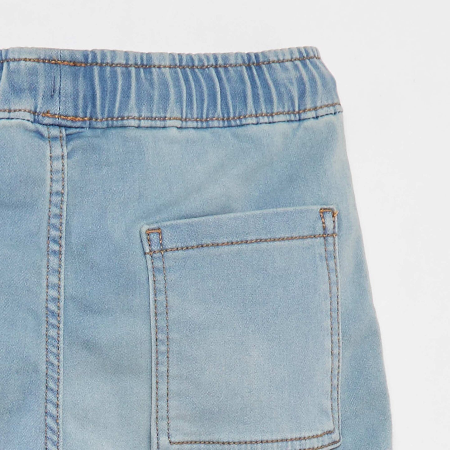 Bermuda en jean avec taille élastiquée BLEU