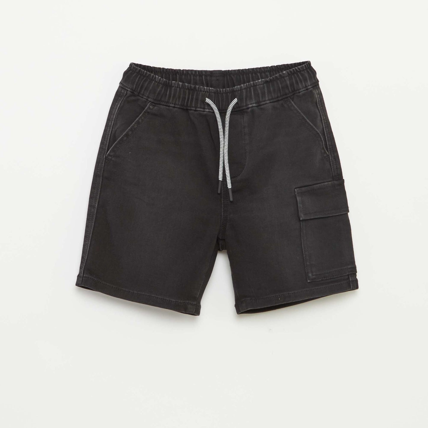 Bermuda en jean avec taille élastiquée GRIS
