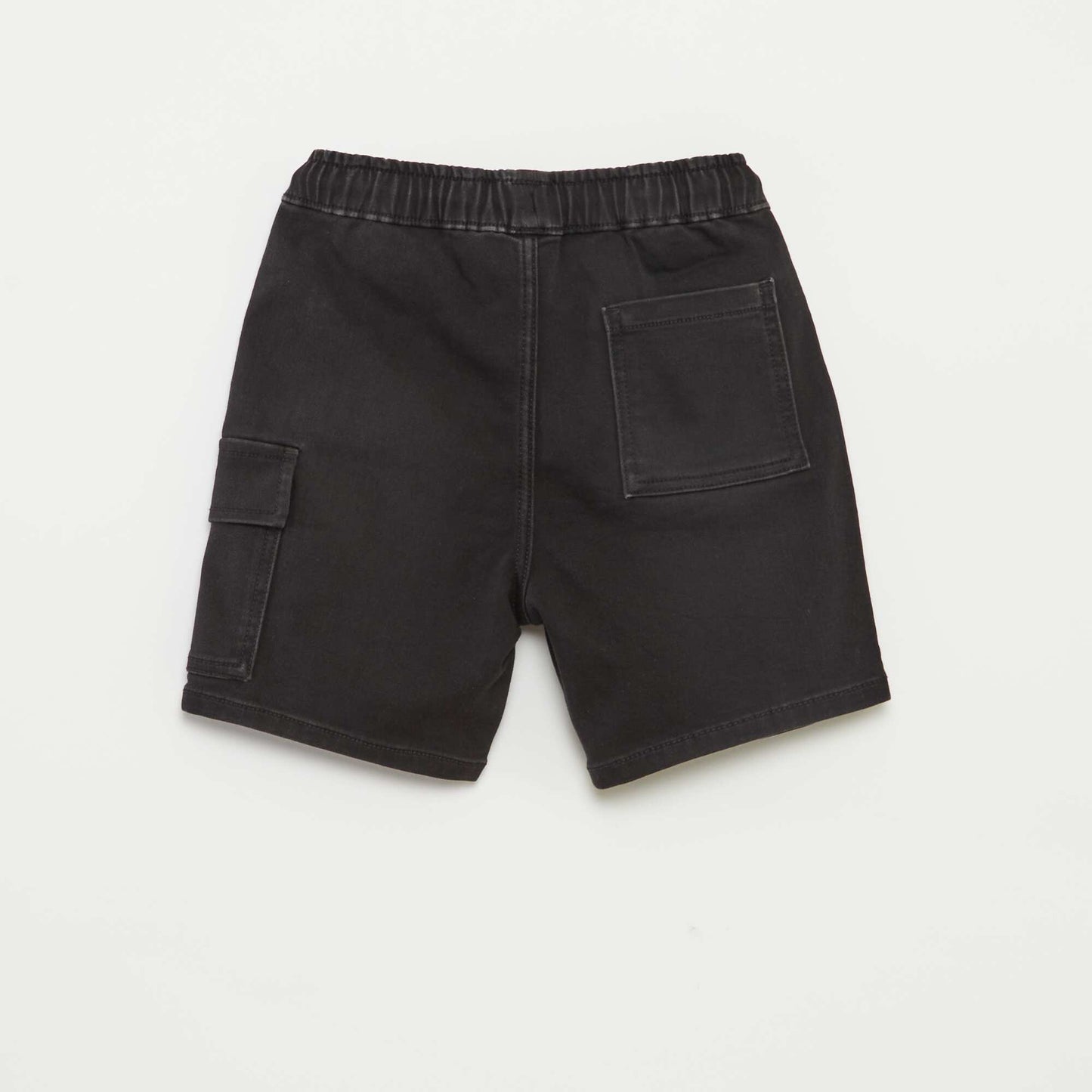 Bermuda en jean avec taille élastiquée GRIS