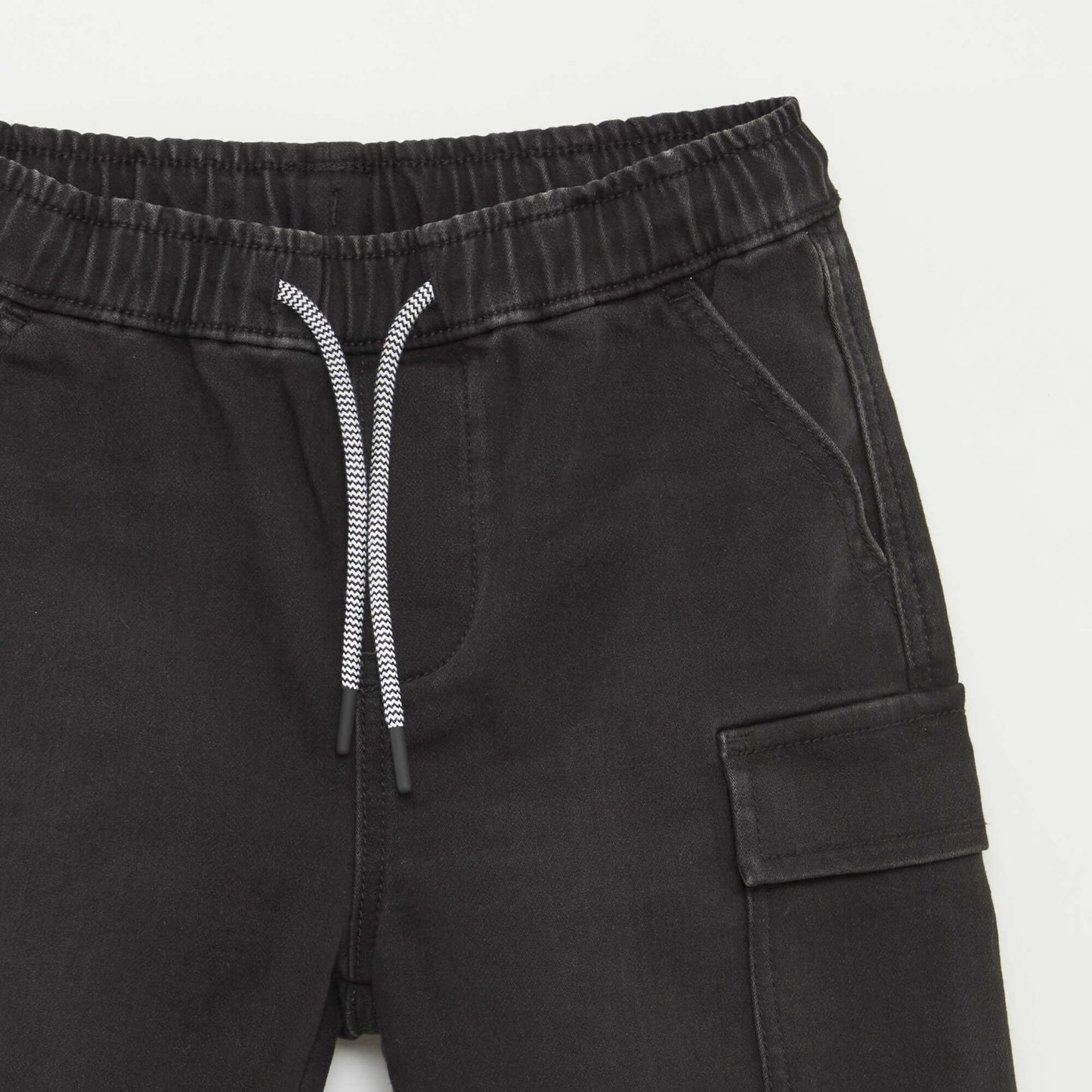 Bermuda en jean avec taille élastiquée GRIS