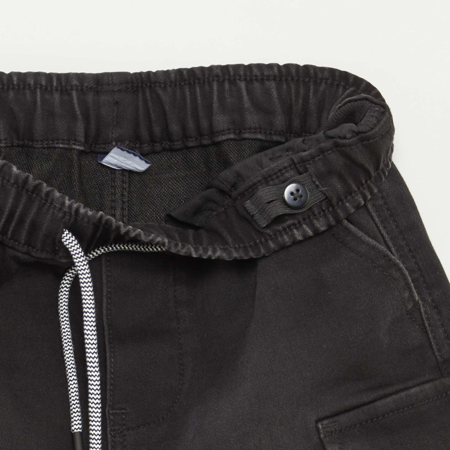 Bermuda en jean avec taille élastiquée GRIS