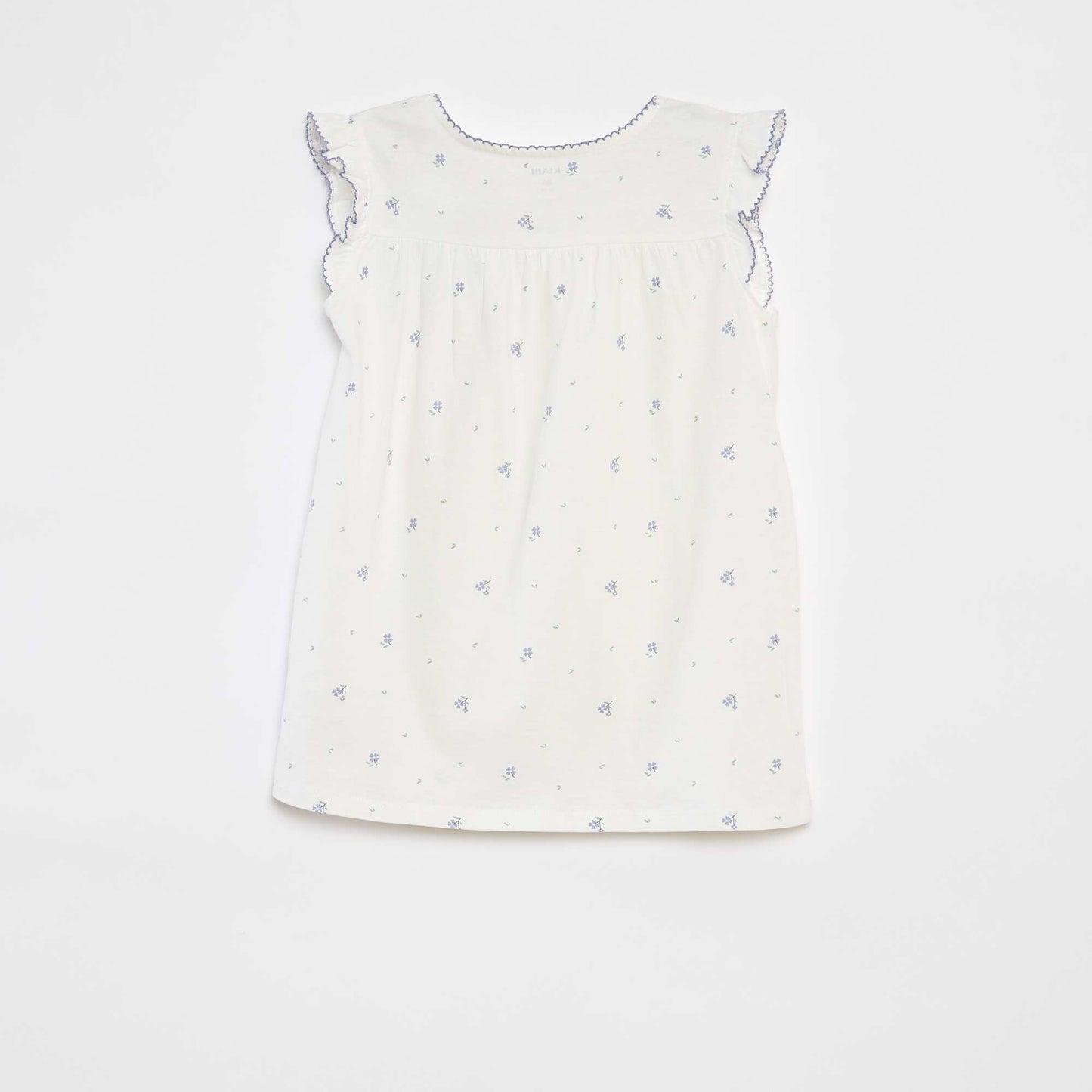 Pyjama court t-shirt volanté + short - 2 pièces BLANC