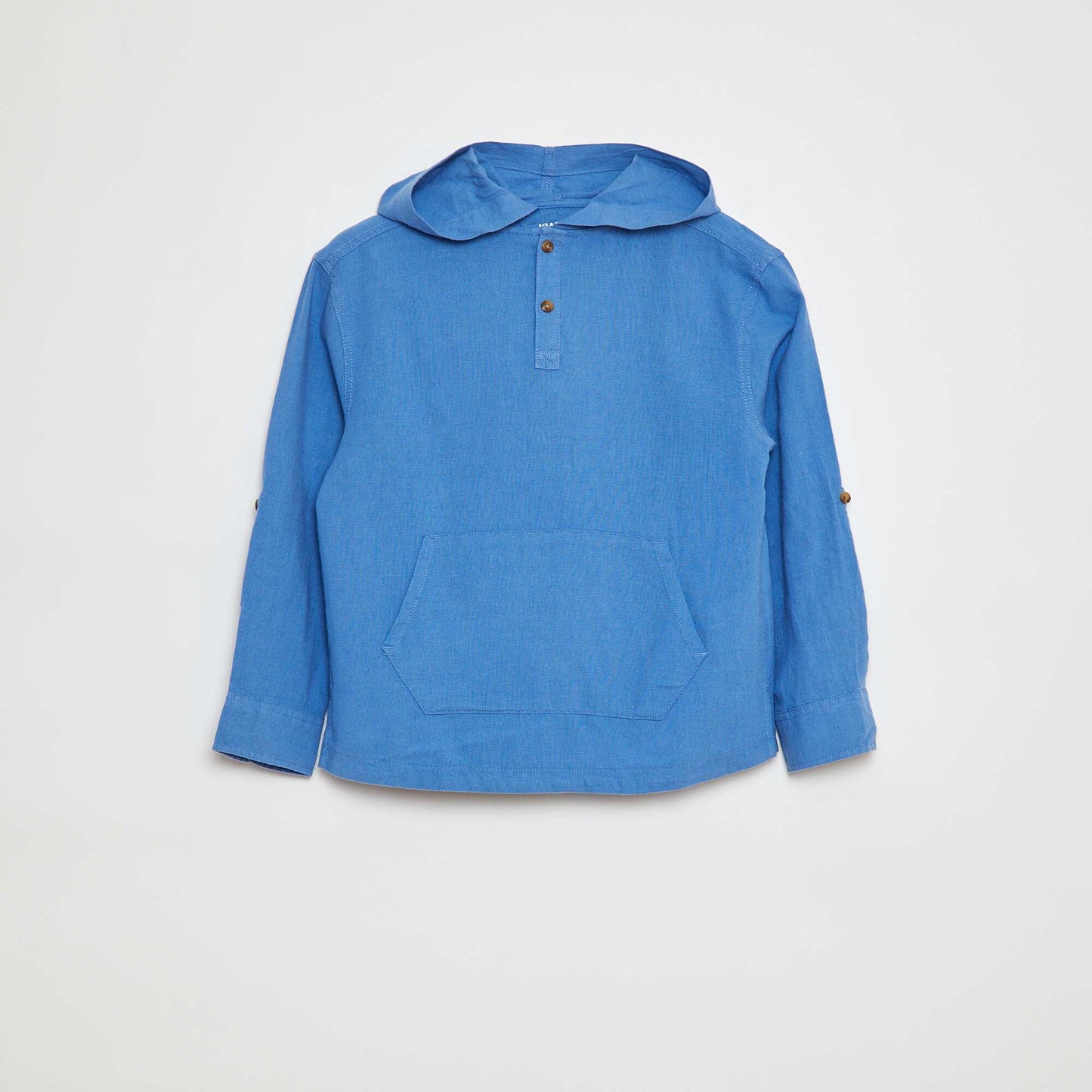 Chemise en lin mélangé BLEU