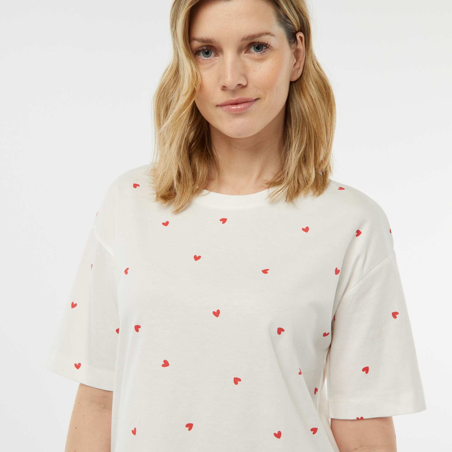 Ensemble pyjama - tee-shirt + short imprimé BLANC