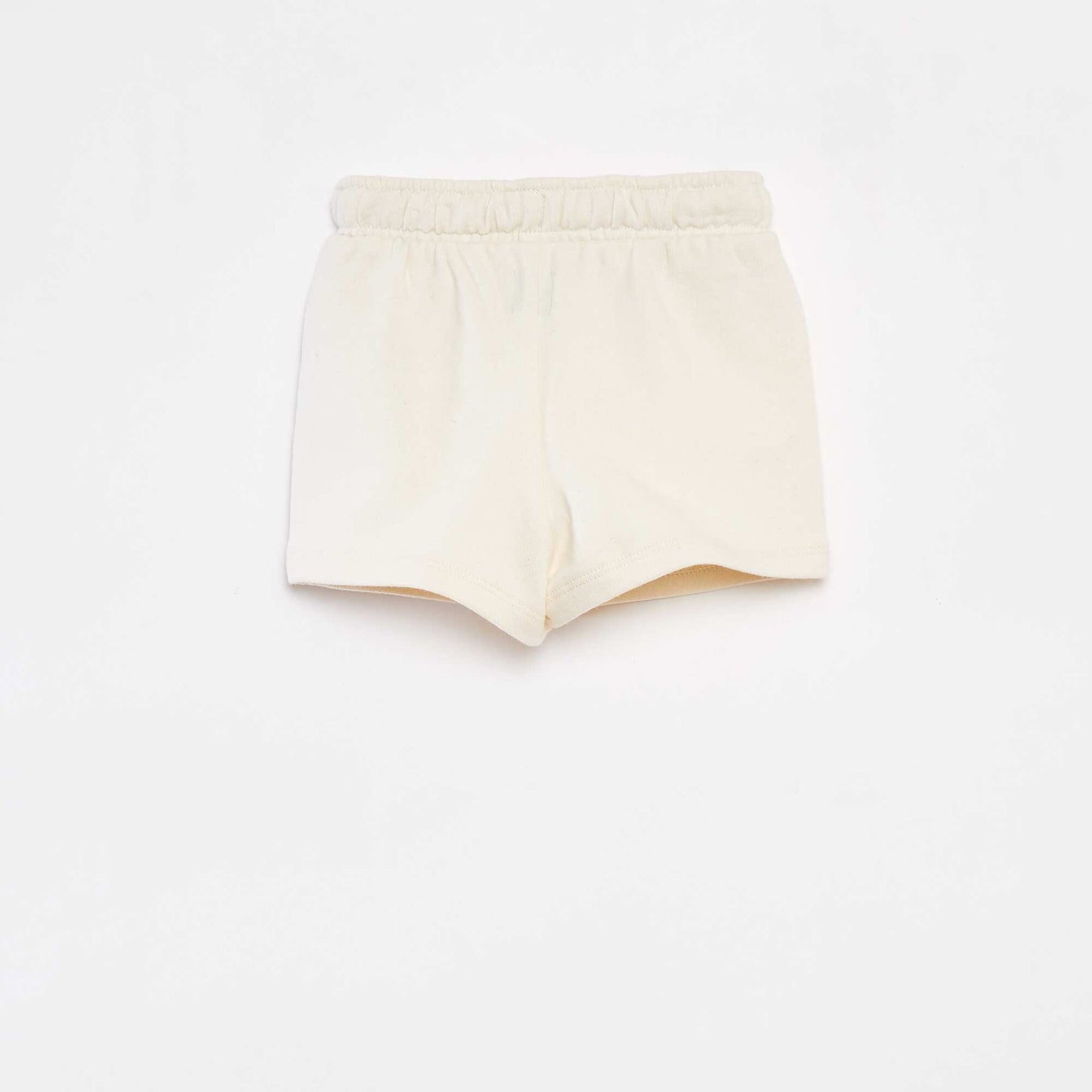 Short uni avec taille élastiquée BLANC