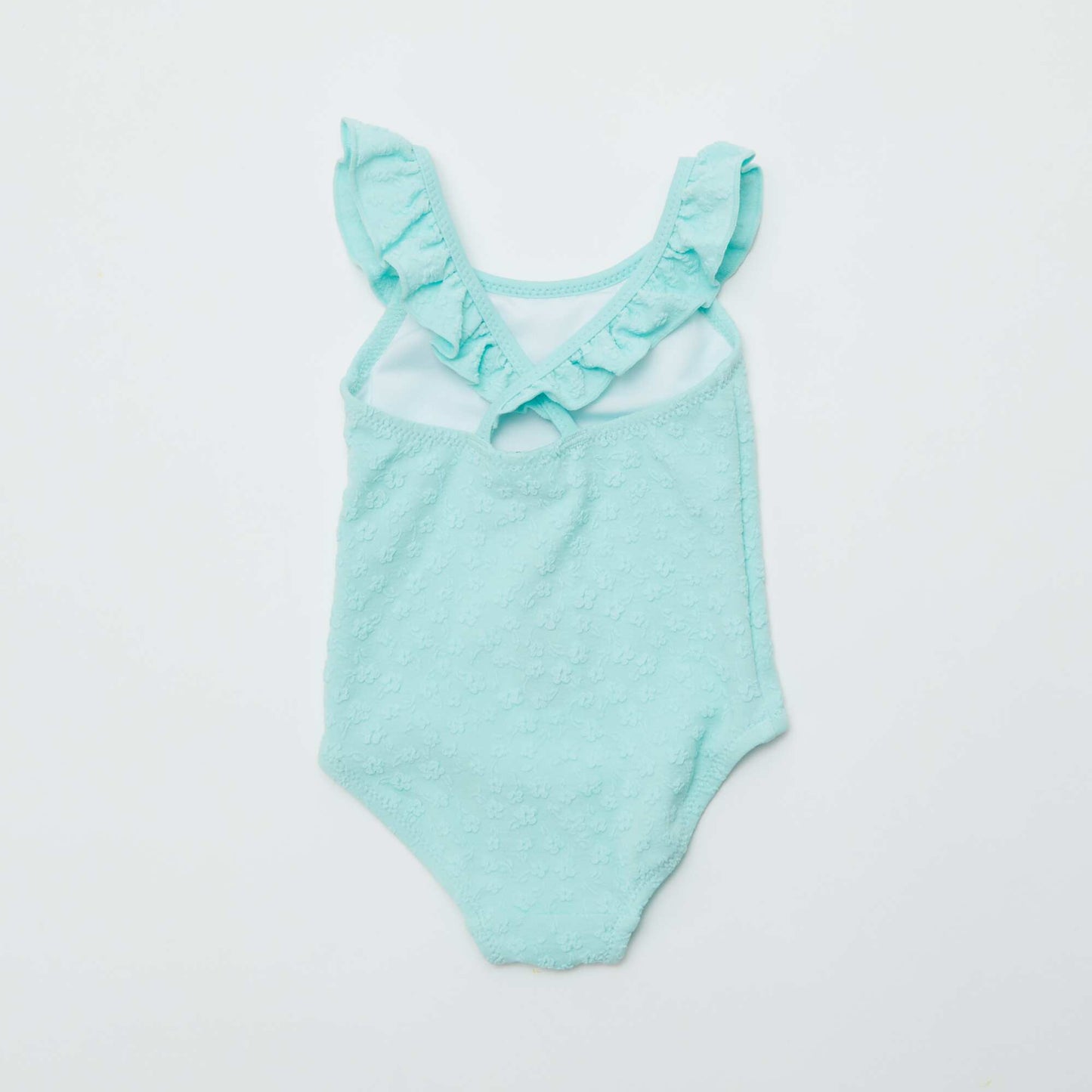 Maillot de bain volanté et brodé - 1 pièce BLEU
