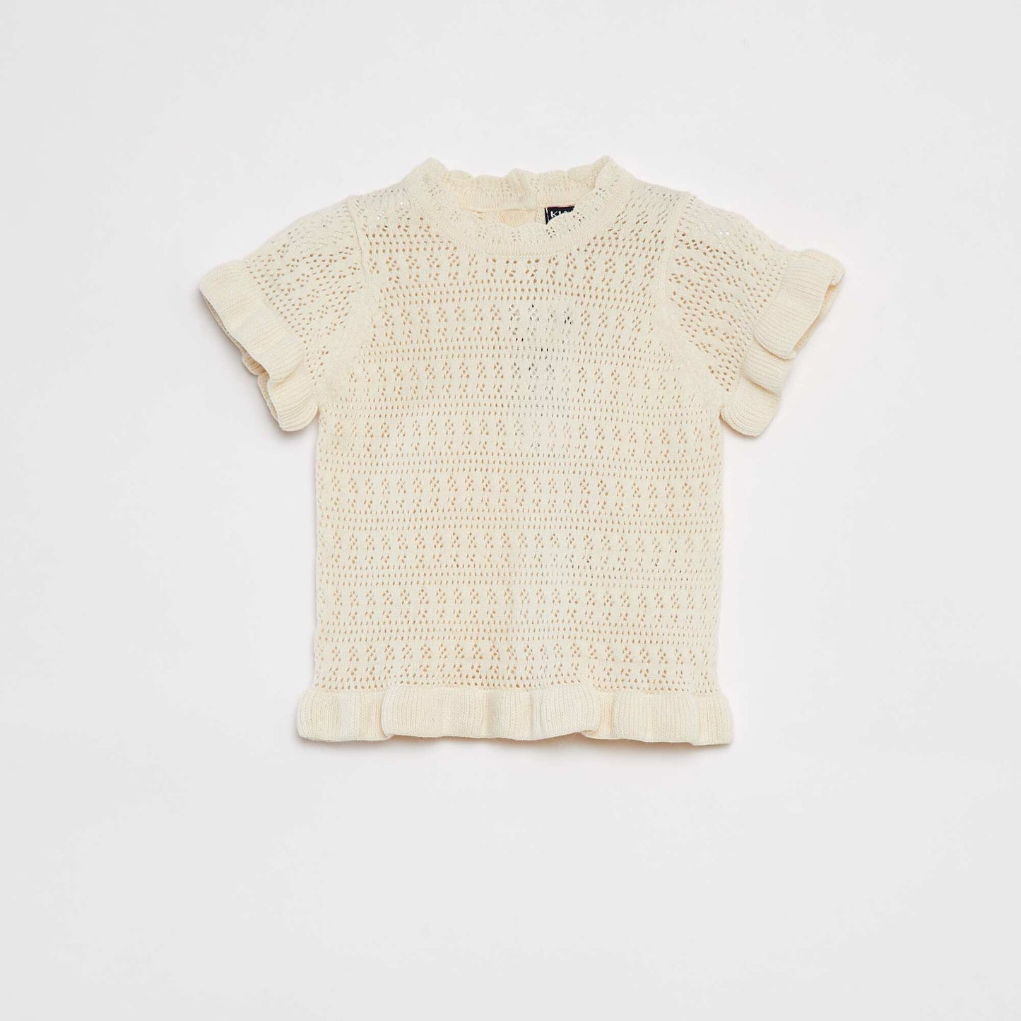 Ensemble en tricot t-shirt + short + bandeau - 3 pièces BLANC