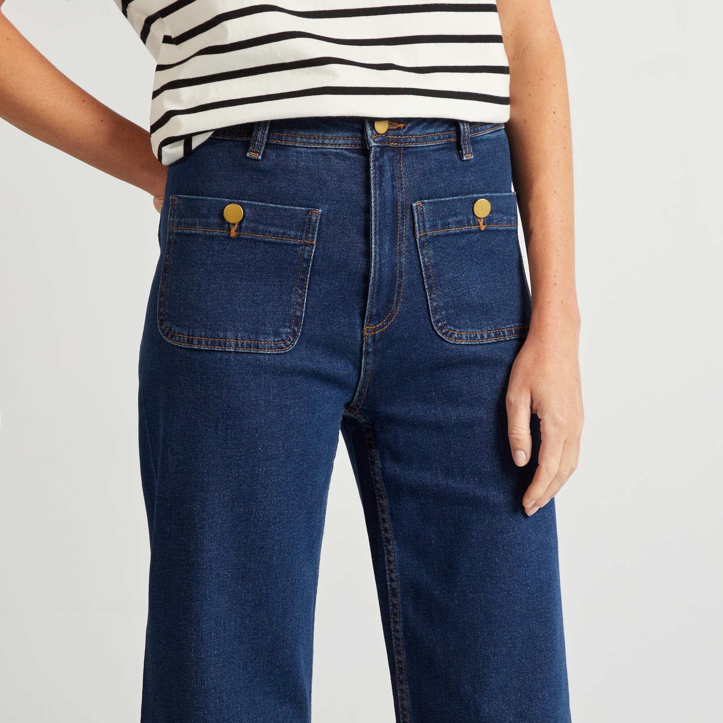 Pantalon wide leg cropped BLEU BRUT