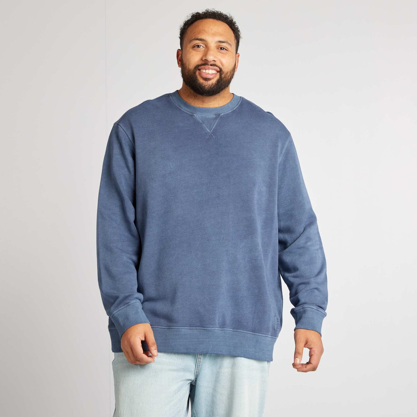 Sweat uni léger Bleu