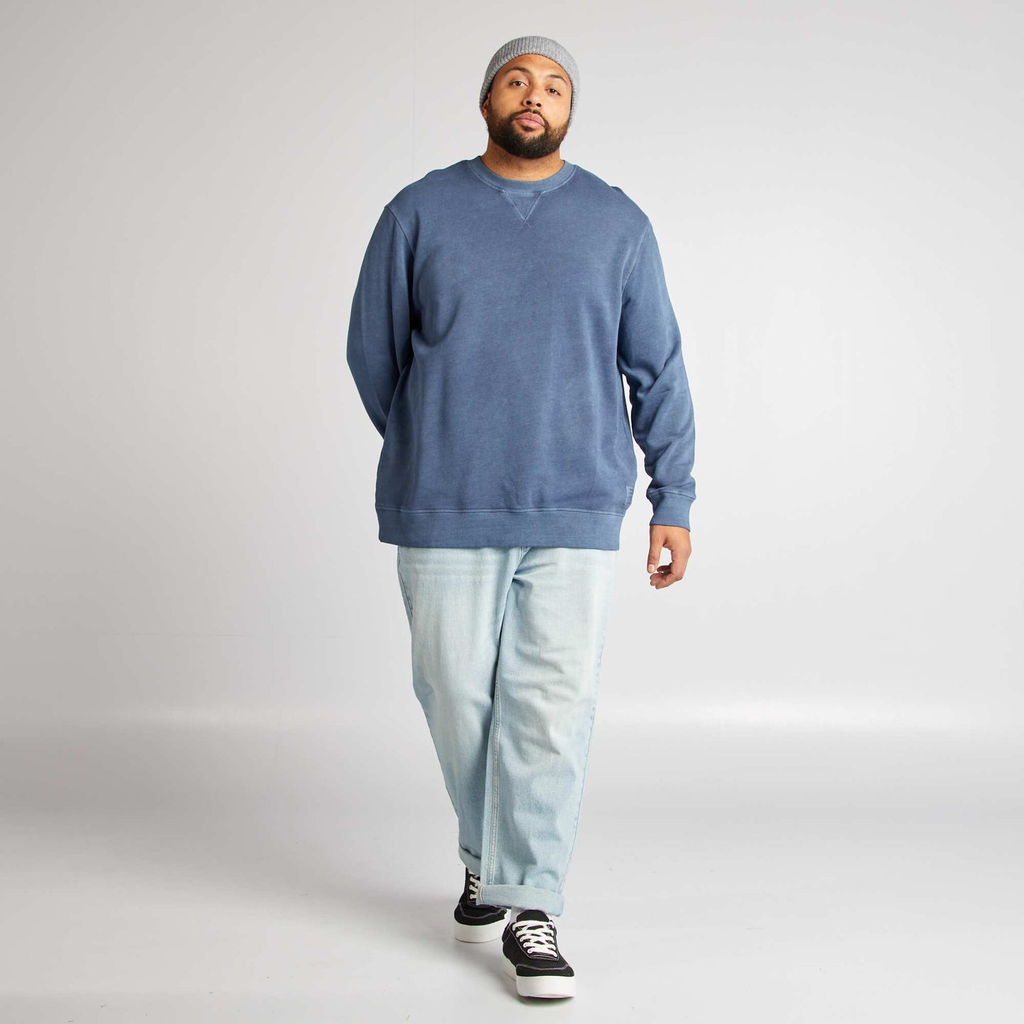 Sweat uni léger Bleu