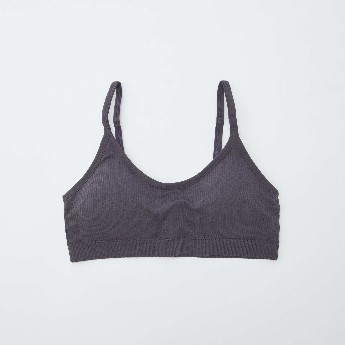 Lot de 2 brassières côtelés NOIR/VIOLET