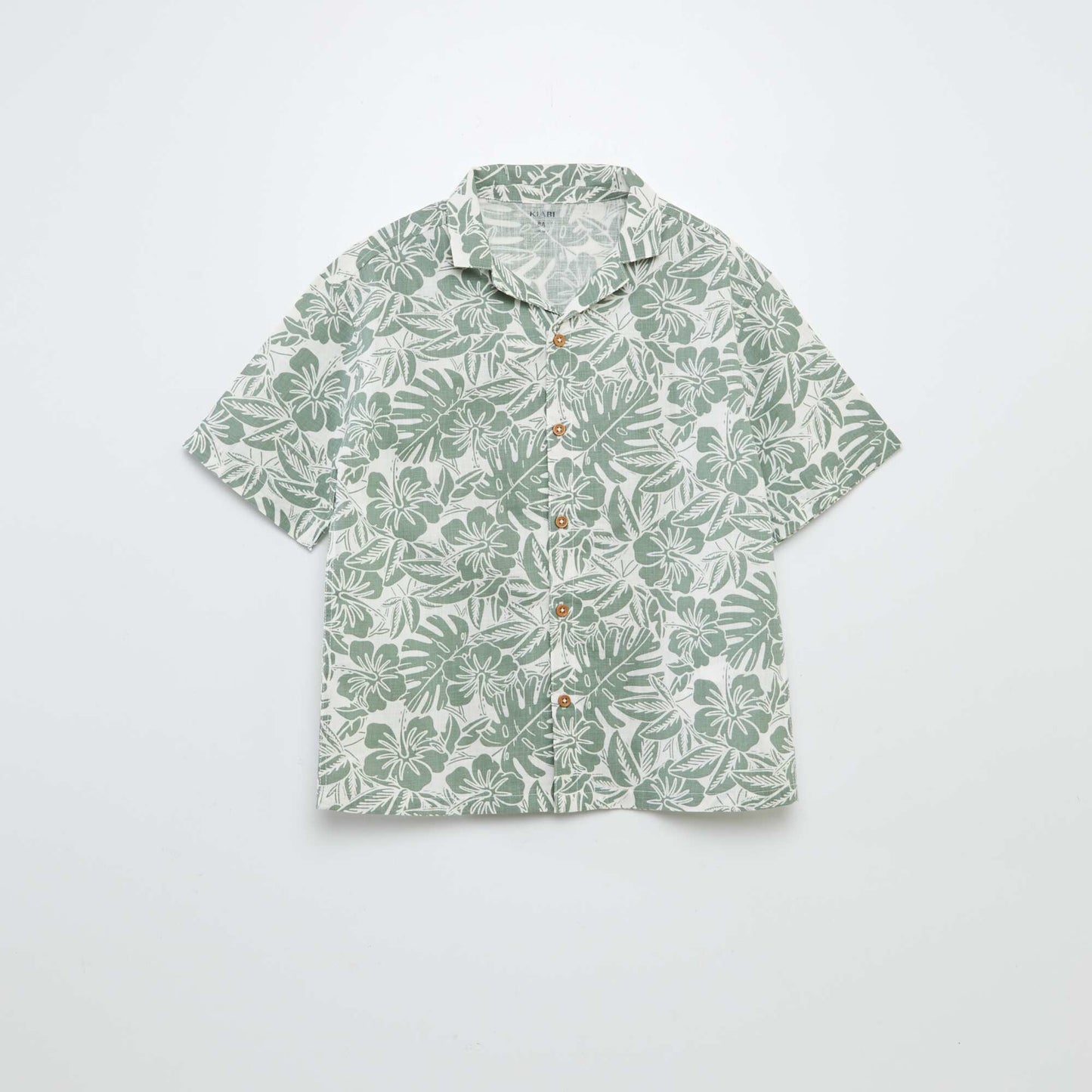 Chemise à manches courtes et col pyjama avec imprimé KAKI