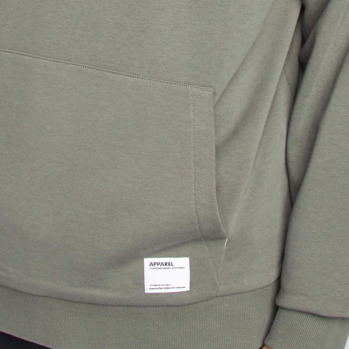 Sweat à capuche en molleton léger uni VERT