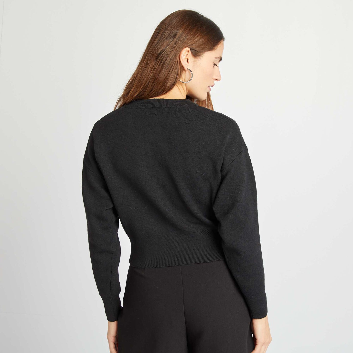 Gilet en maille avec boutons fantaisies noir