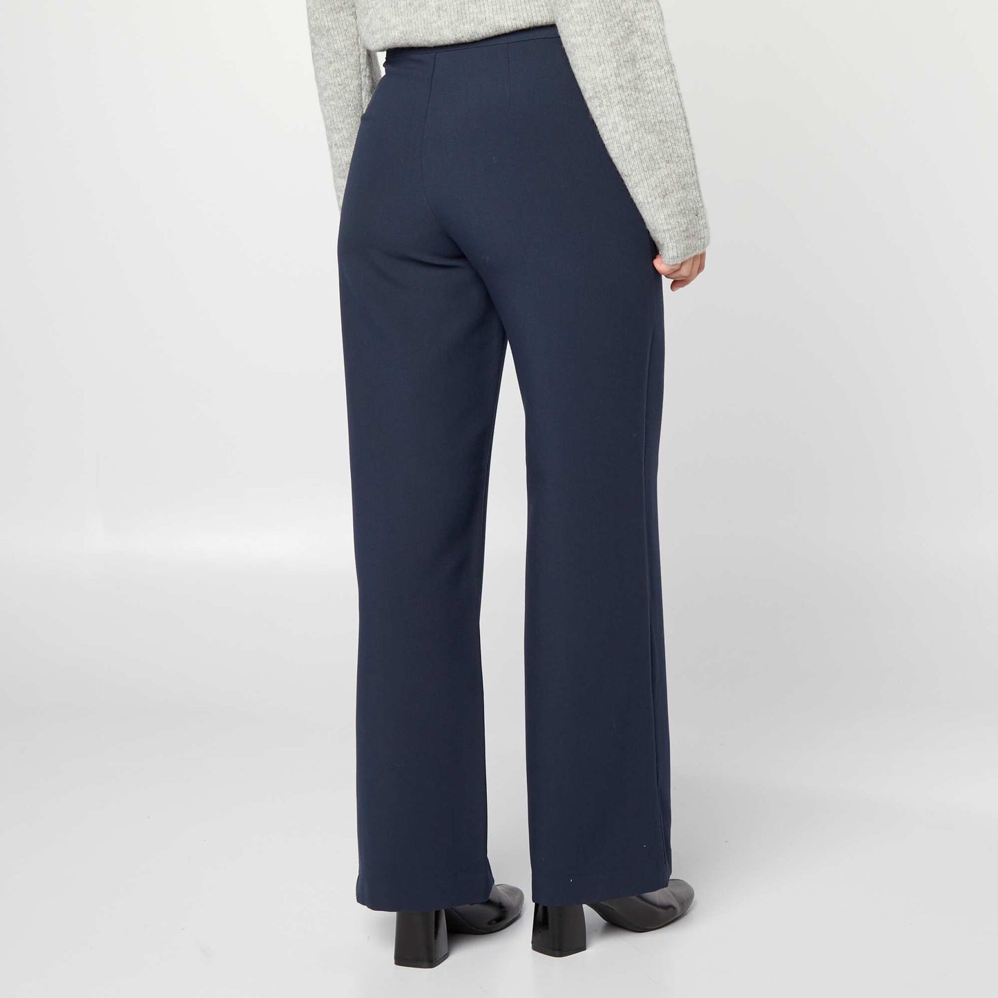 Pantalon large avec boutons dorés Bleu