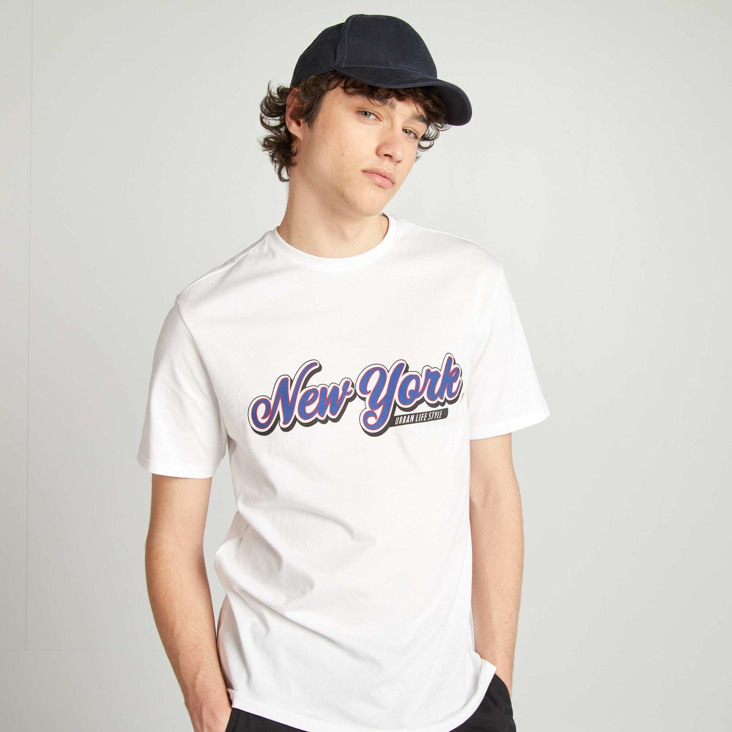Tee-shirt en jersey imprimé BLANC