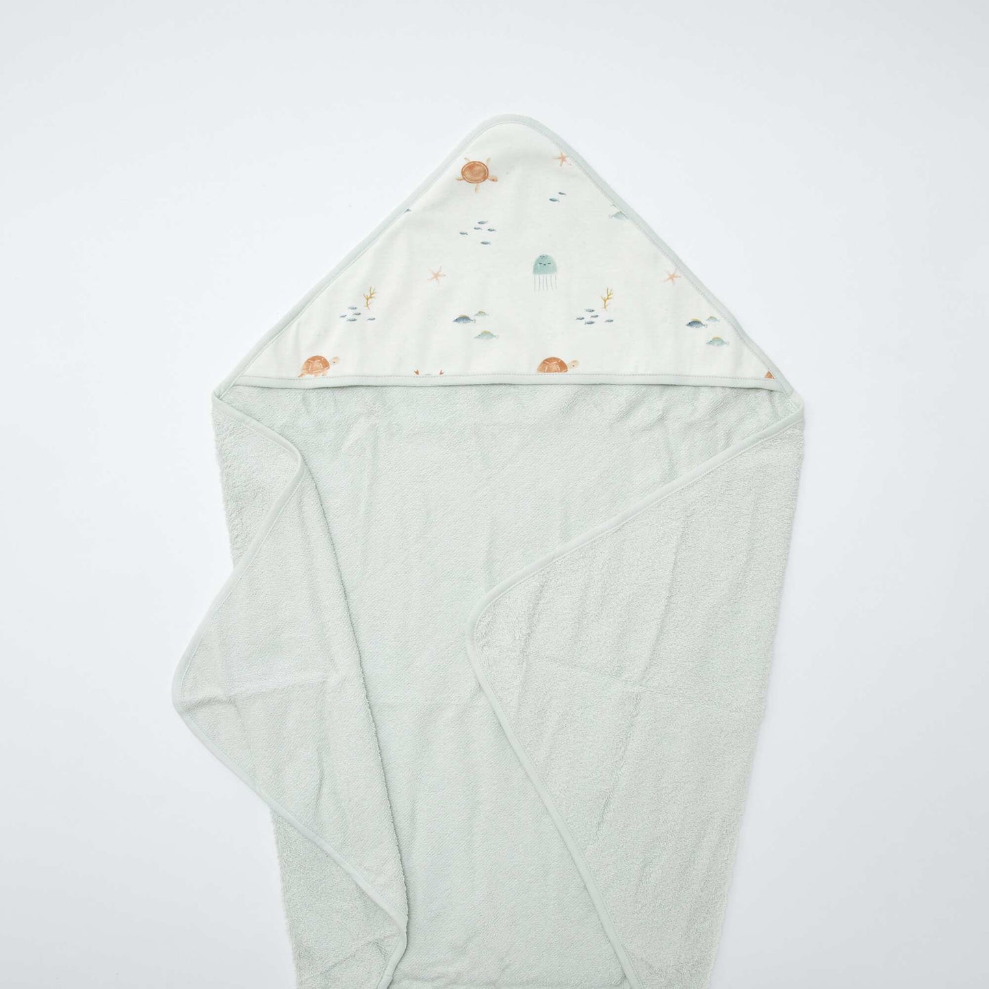 Cape de bain en éponge à motif BLANC