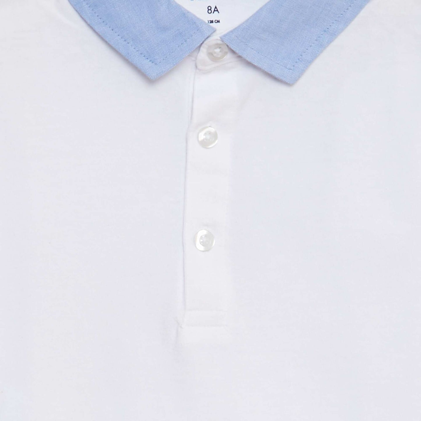 Polo en jersey manches courtes effet 2 en 1 Blanc