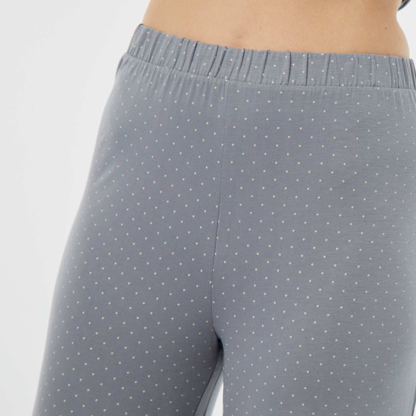 Pyjama long 2 pièces en maille extra-fluide BLEU GRIS