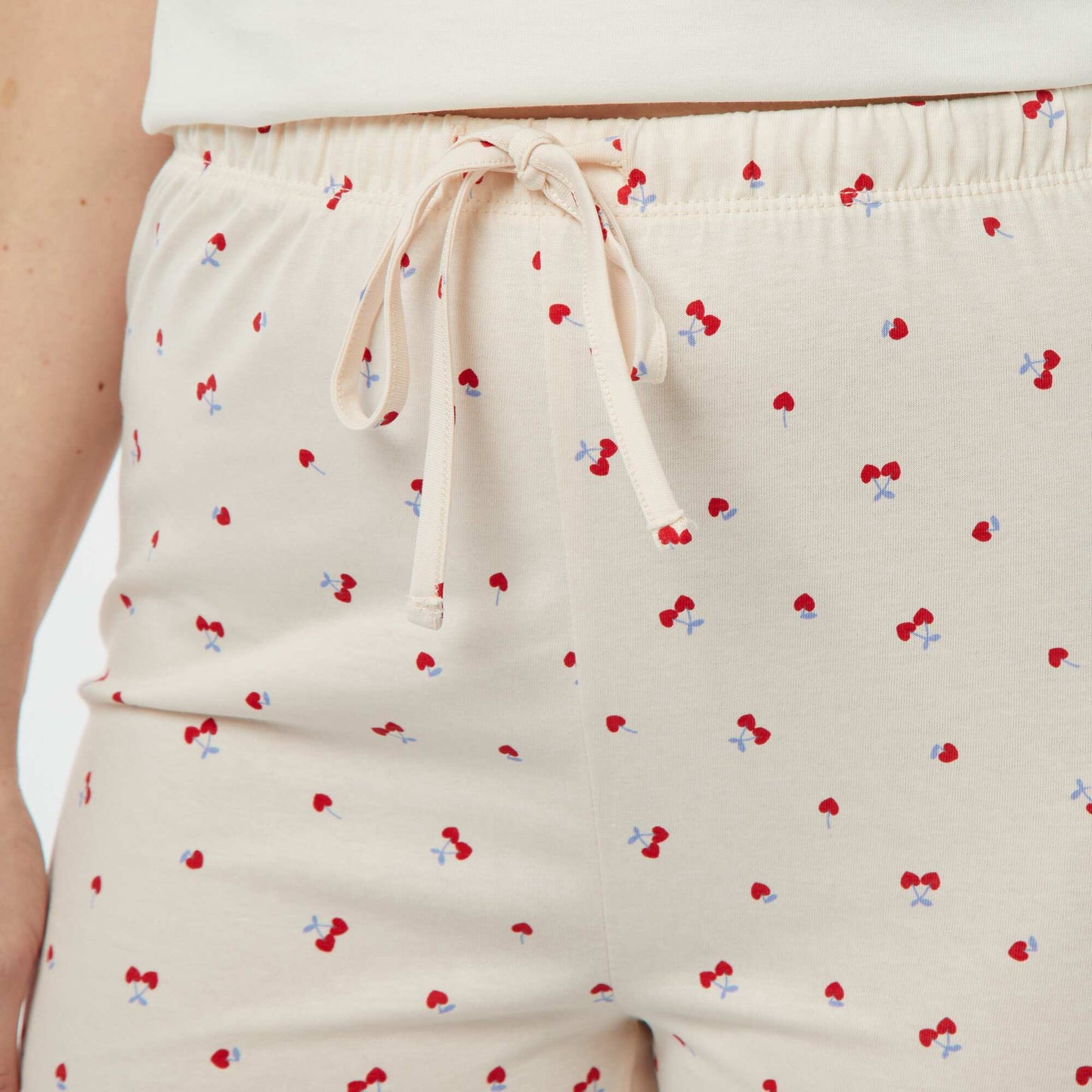 Pyjama 2 pièces - tee-shirt + pantalon imprimé BLANC/CERISE