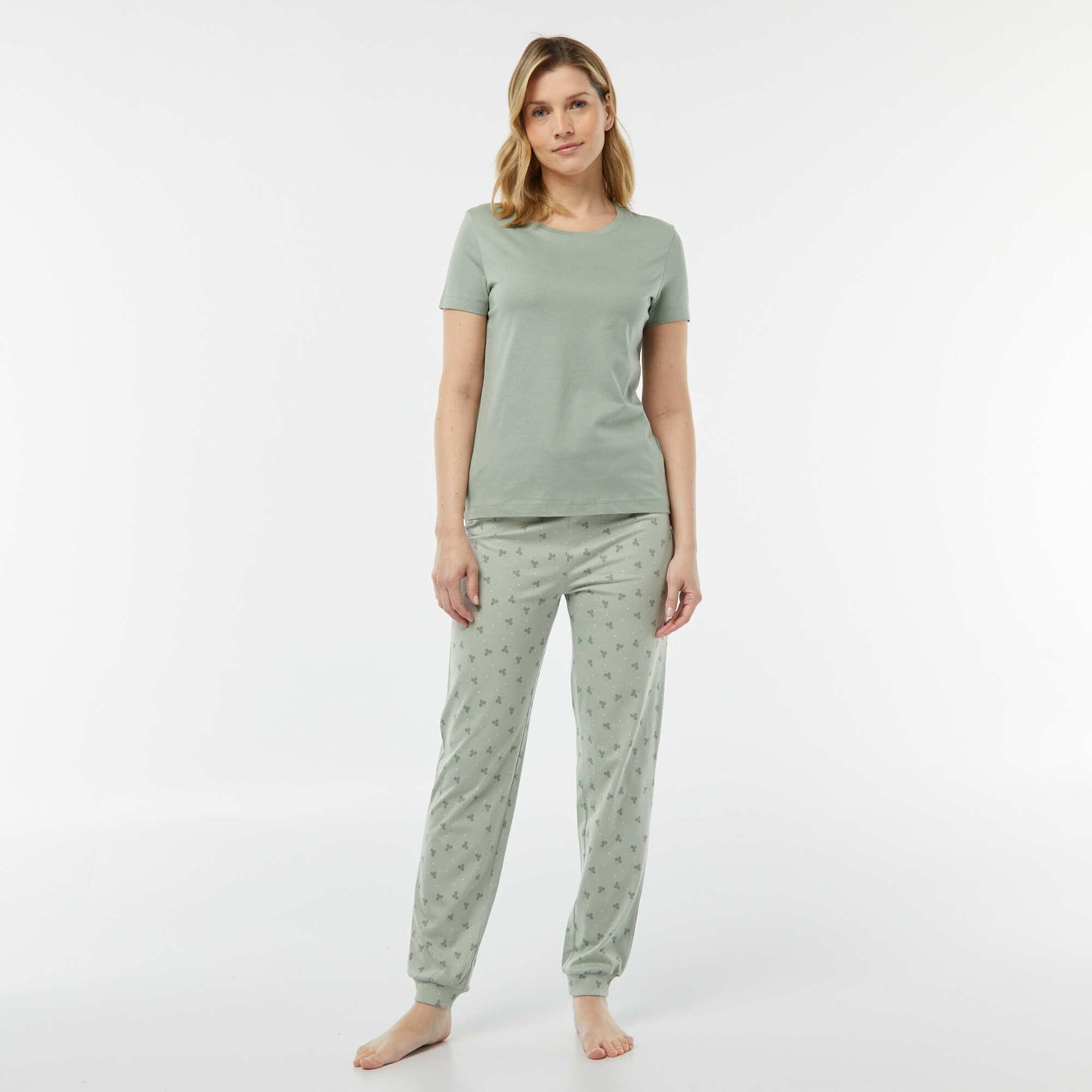 Pyjama 2 pièces - tee-shirt + pantalon imprimé VERT