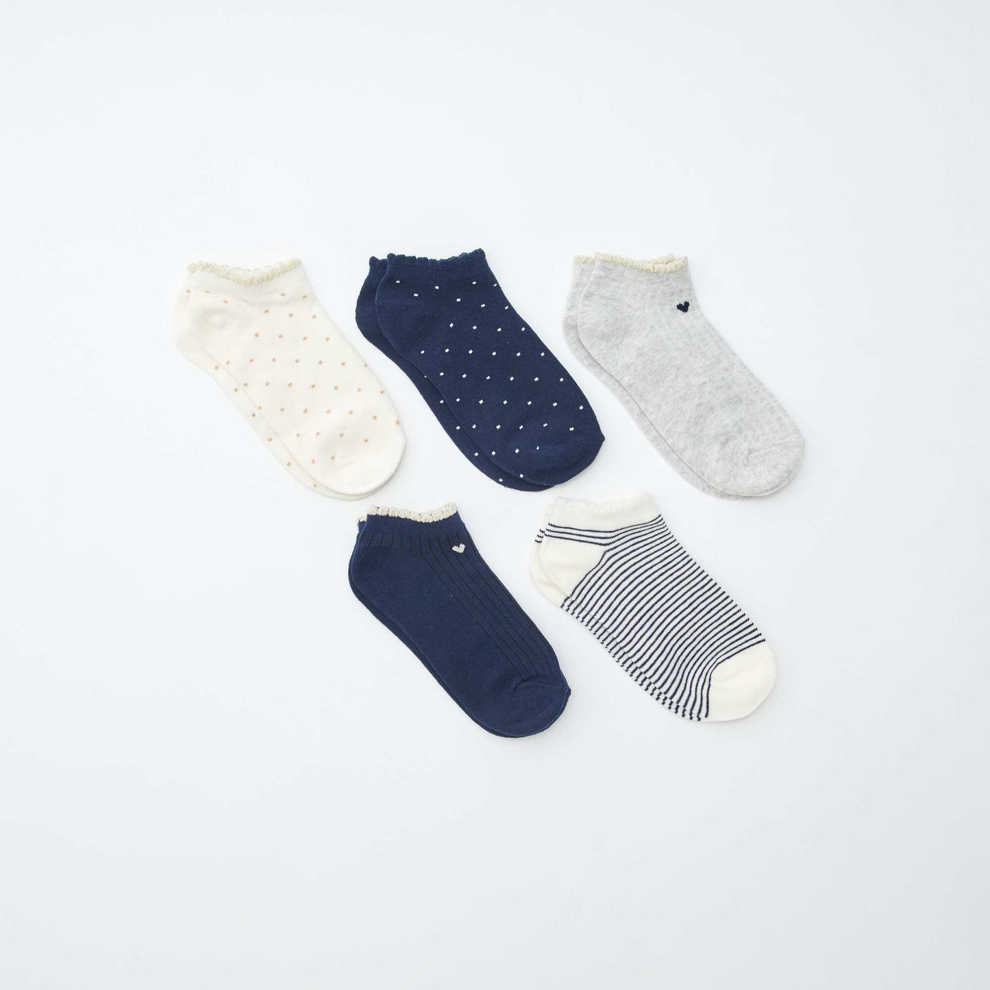 Chaussettes invisibles fantaisies BLANC