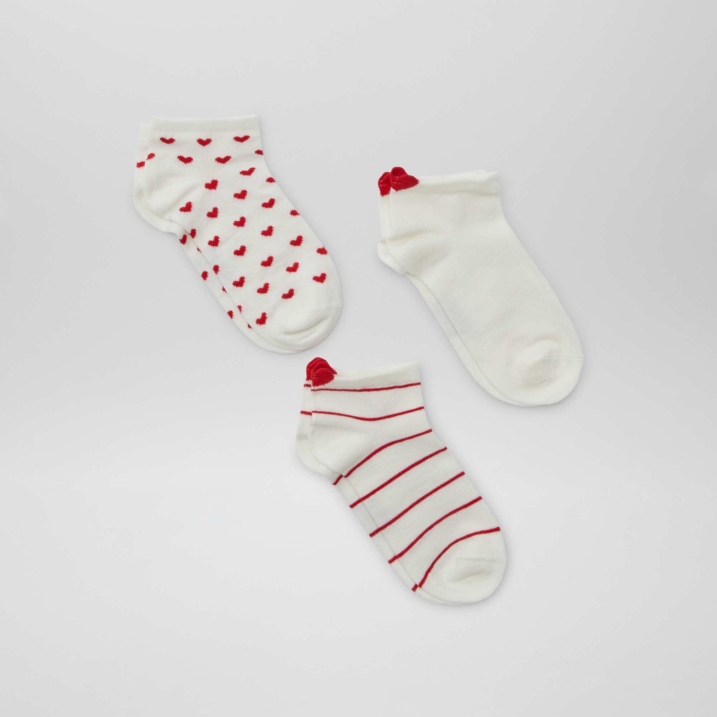 Lot de 3 socquettes ROUGE