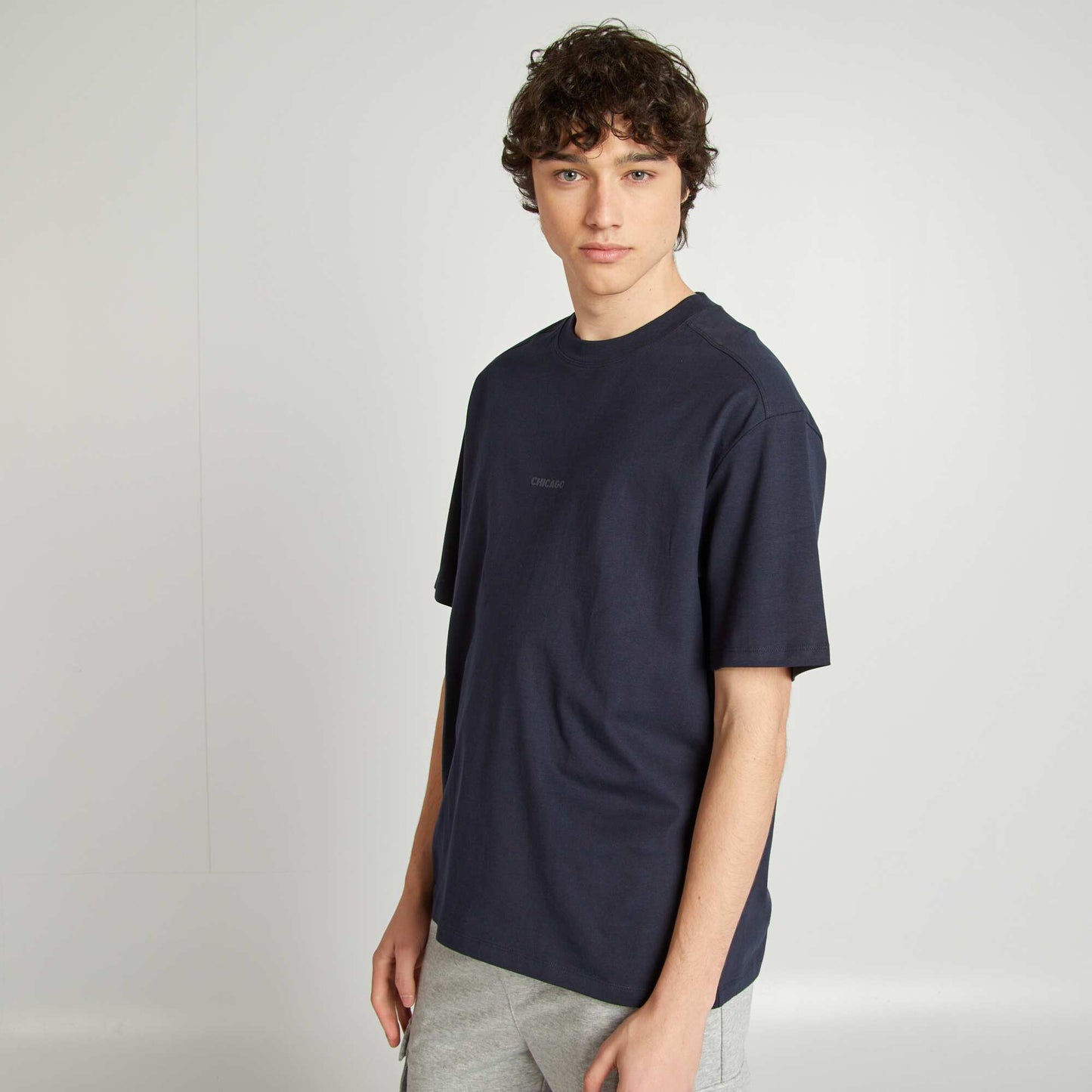T-shirt manches courtes en maille jersey BLEU