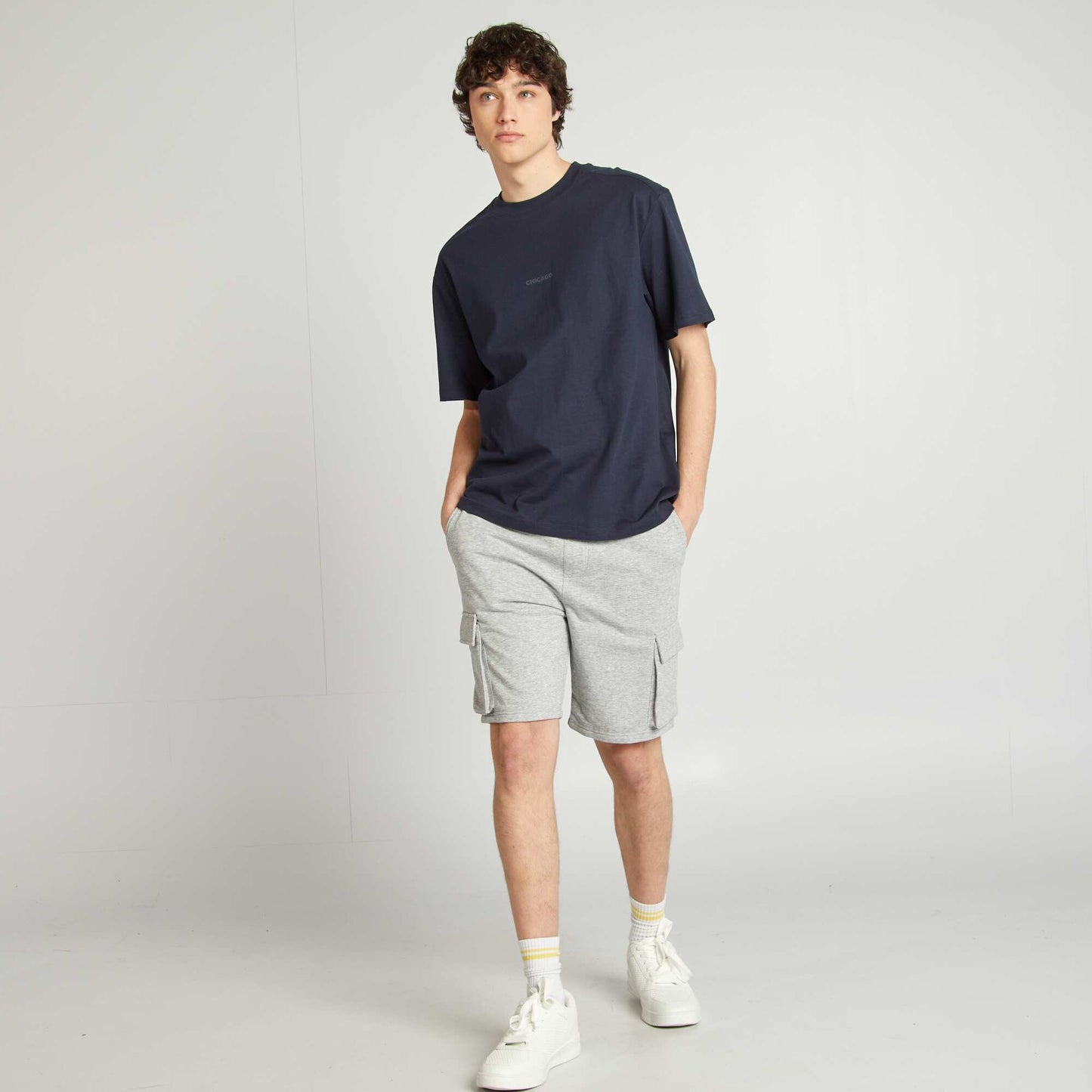 T-shirt manches courtes en maille jersey BLEU